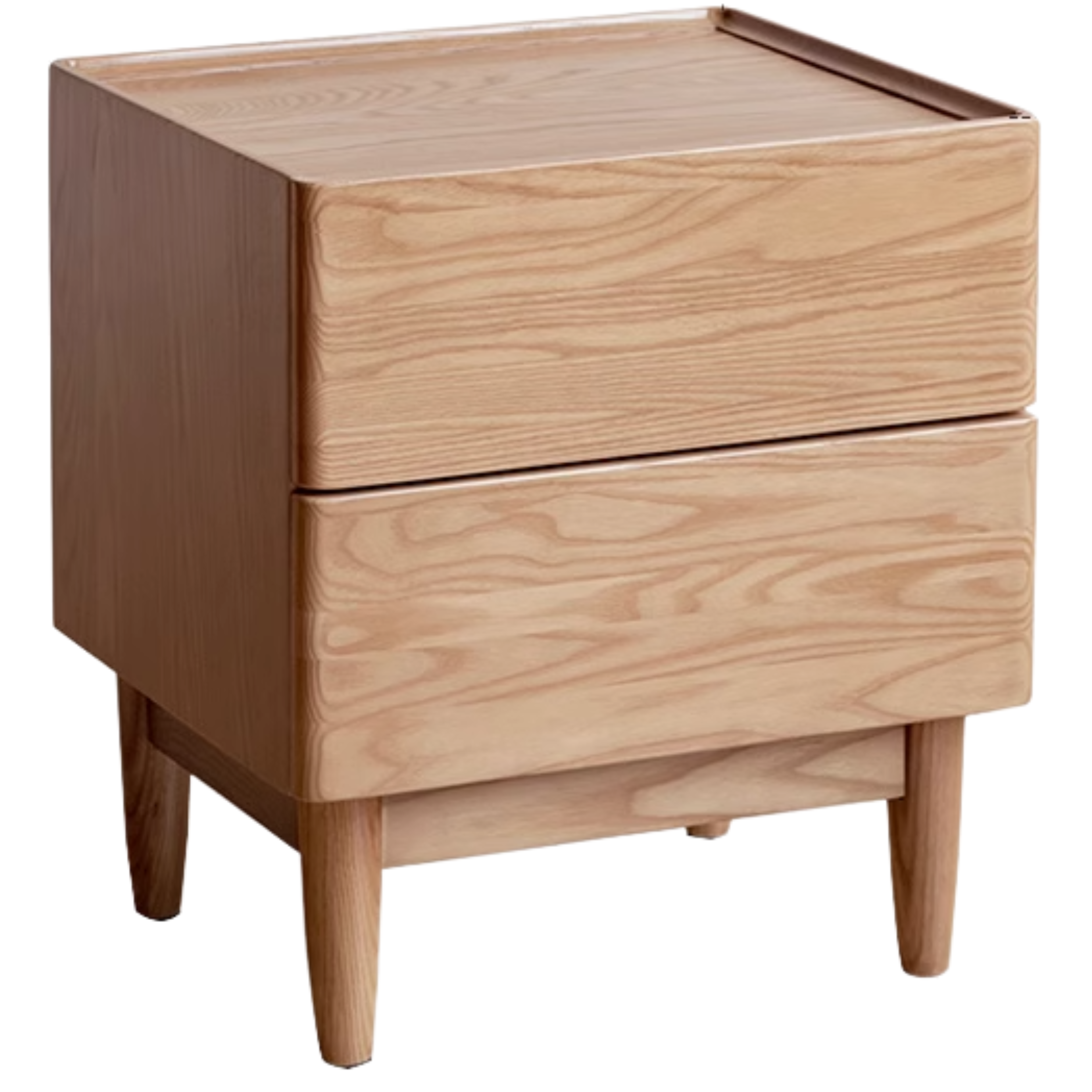 Oak, Ash Solid Wood White Wax Small Nightstand
