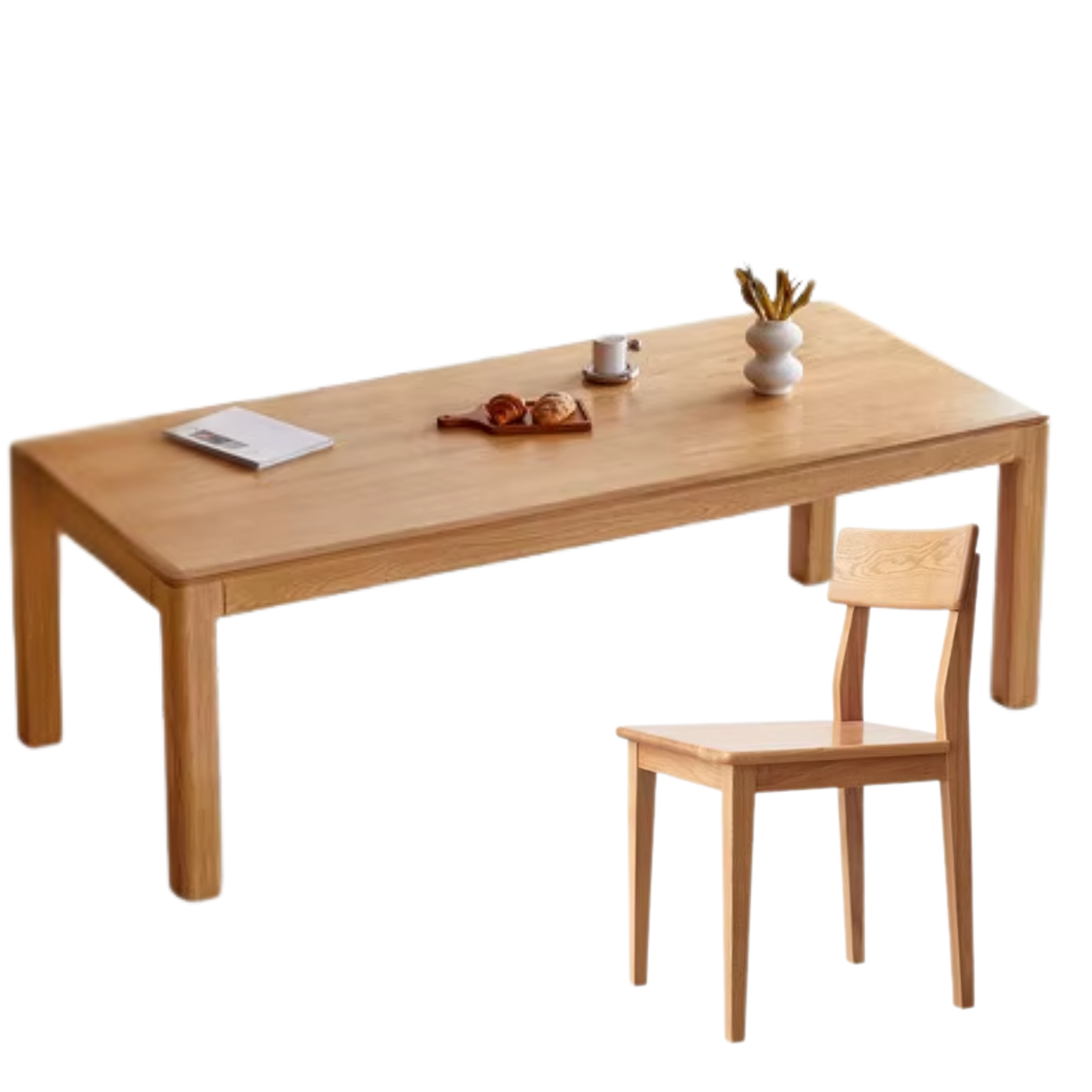 Oak, Ash Solid Wood Long Dining Table