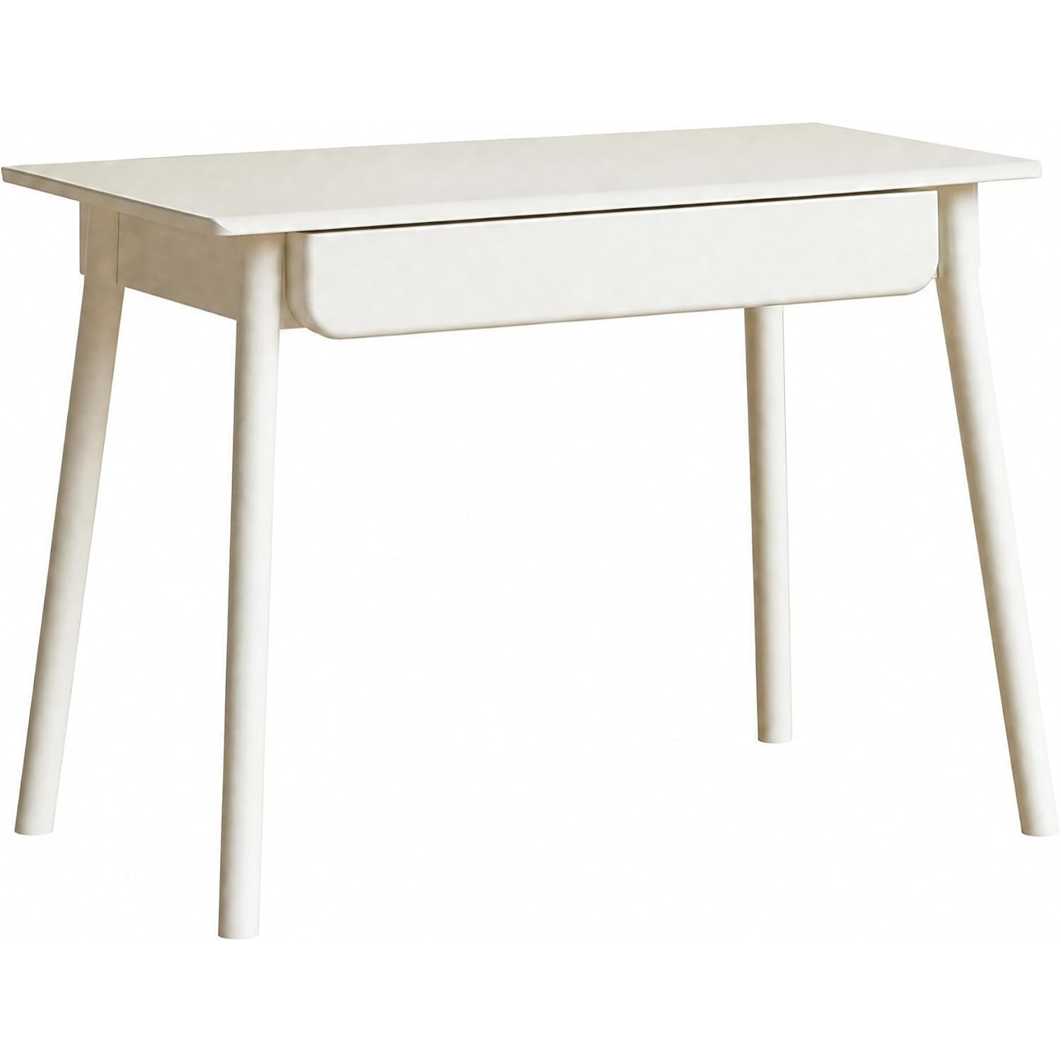 Beech, Rubberwood Solid Wood Office Desk with 2 Drawers