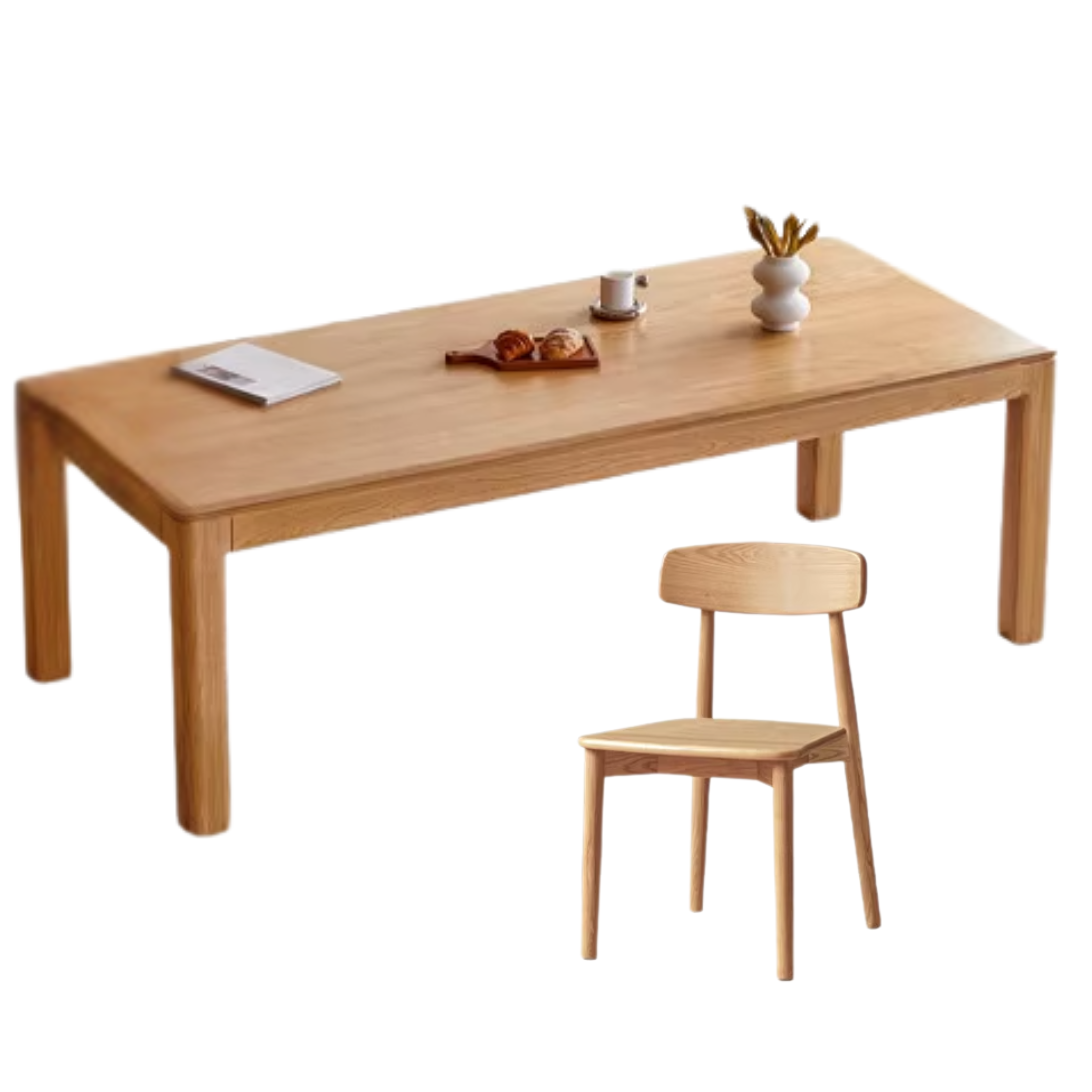 Oak, Ash Solid Wood Long Dining Table