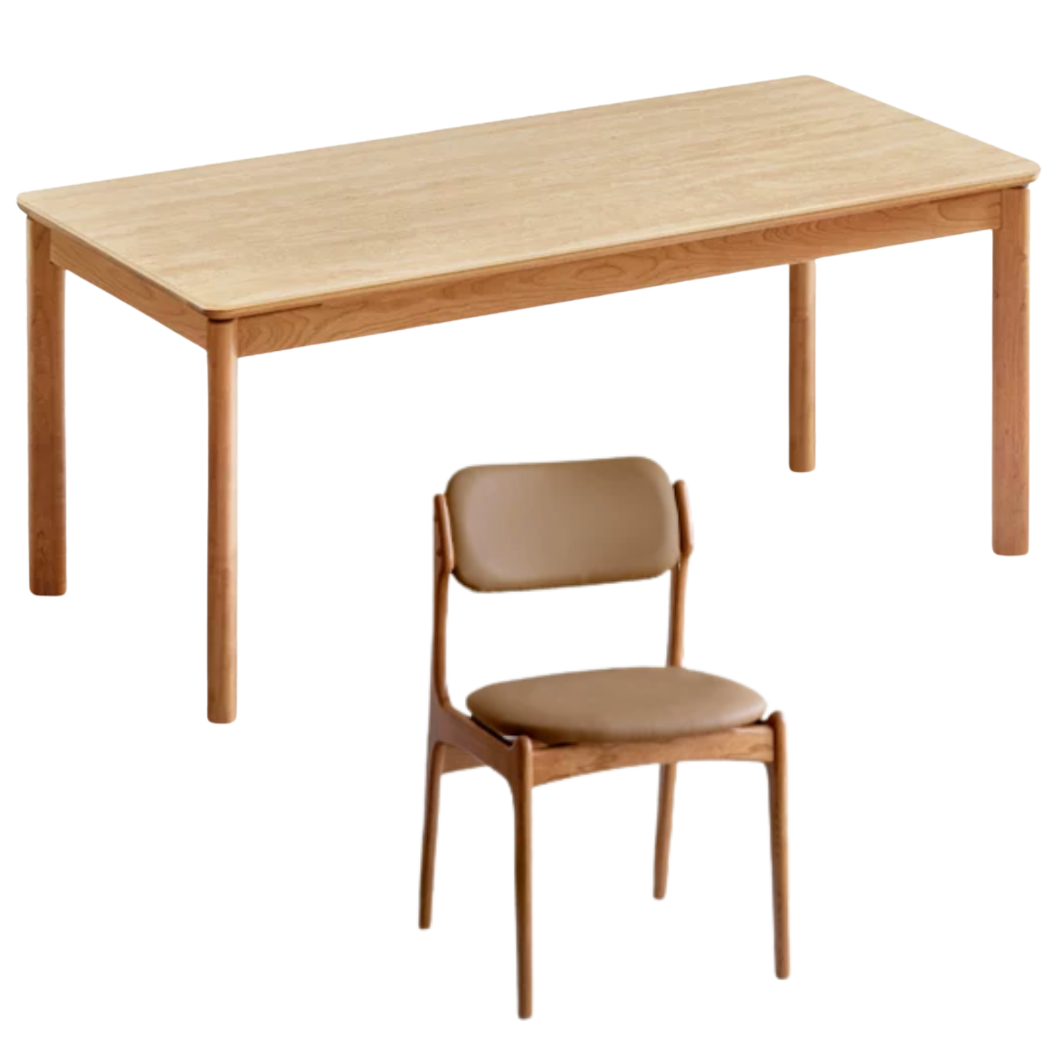Cherry Solid Wood Rock Board Dining Table