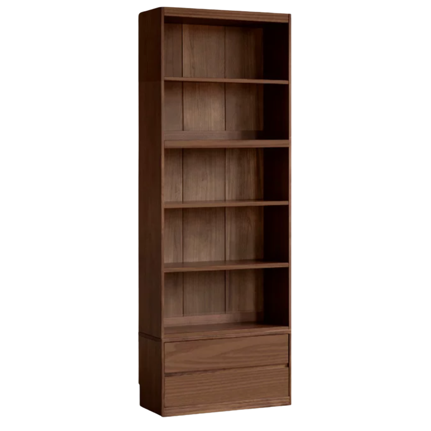 Black Walnut, Oak, Ash Solid Wood Floor-Standing Bookcase with Luxury Storage Cabinet