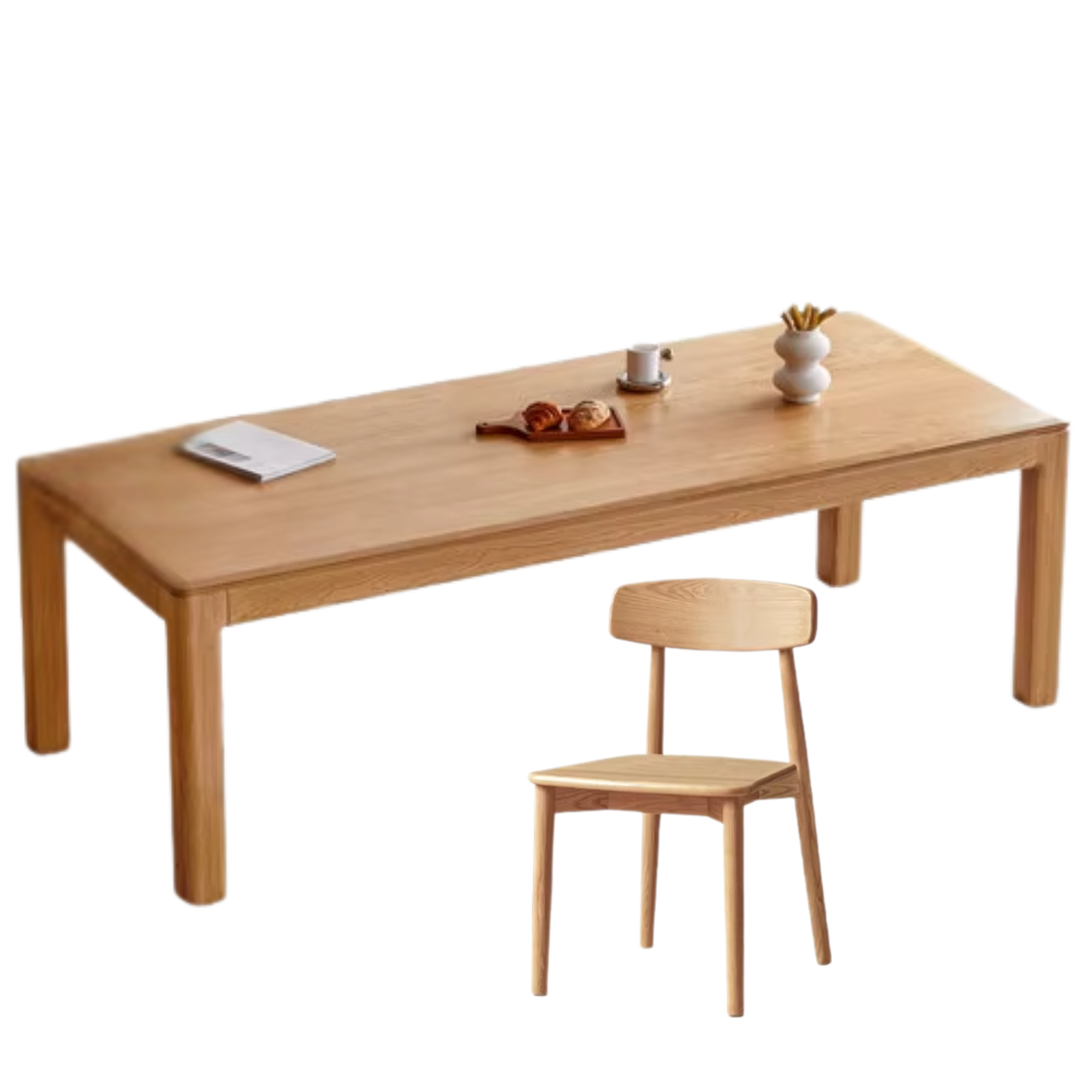 Oak, Ash Solid Wood Long Dining Table