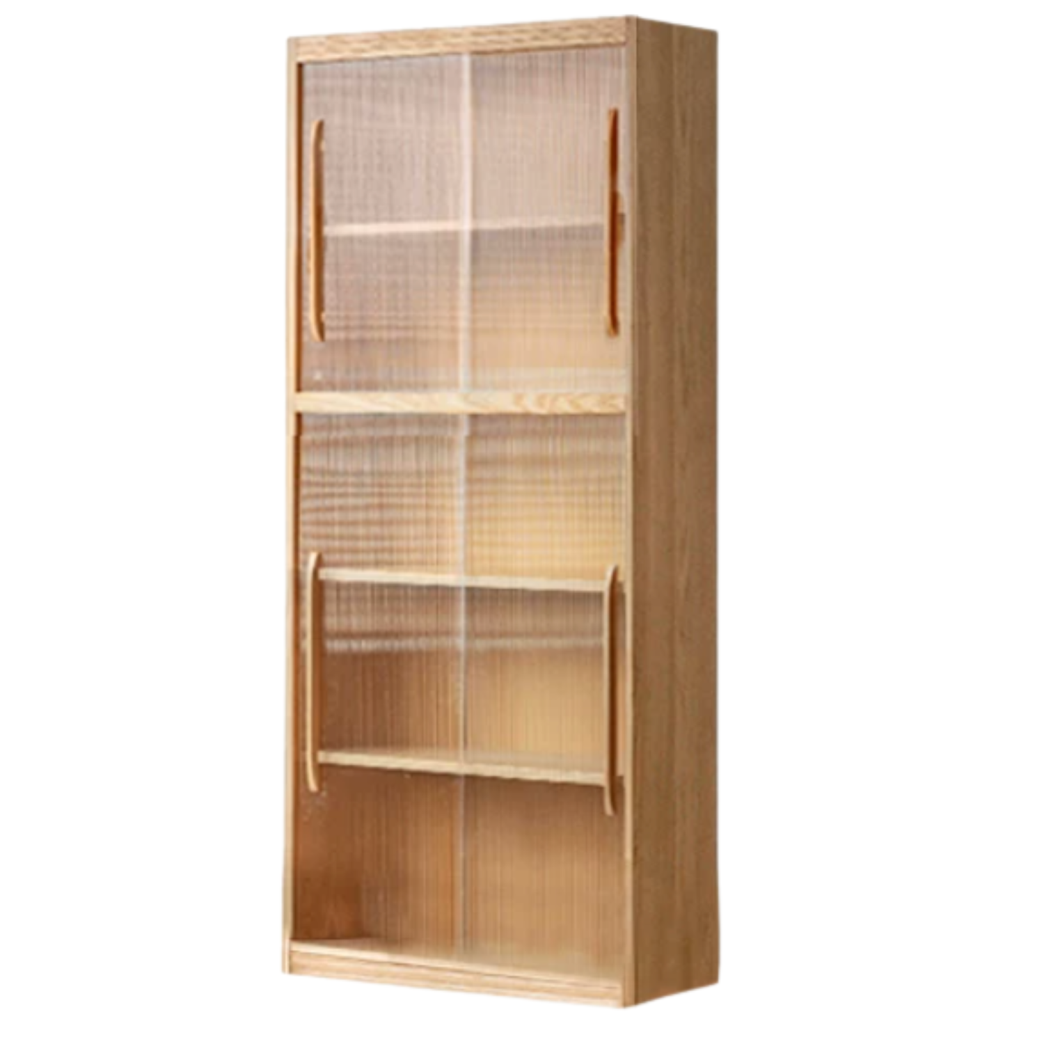 Ash Solid Wood Wall-Mounted Bookcase with Integrated Study Shelf