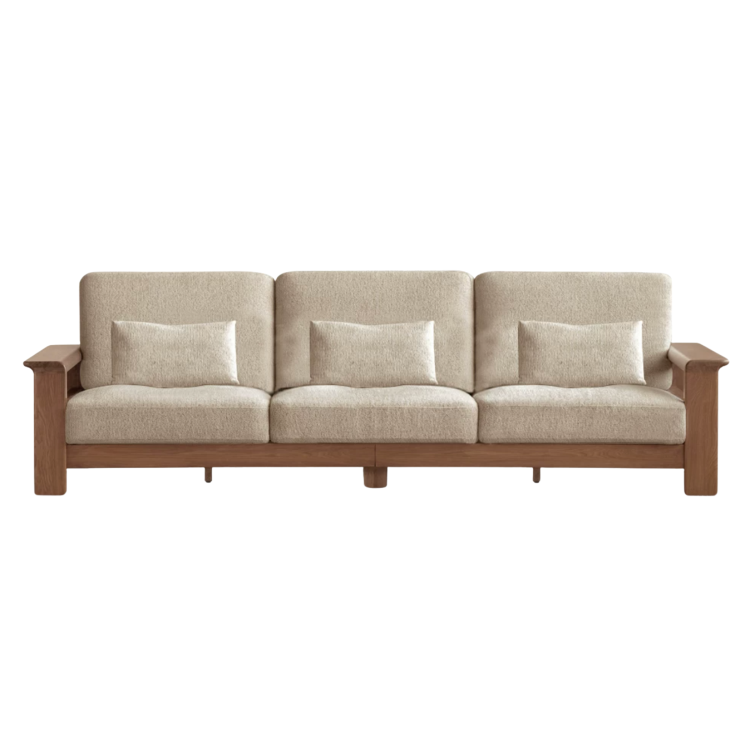 Black Walnut Solid Wood, Ash, Sandalwood, Genuine Leather, fabrics Designer Sofa with Deep, Structured Silhouette