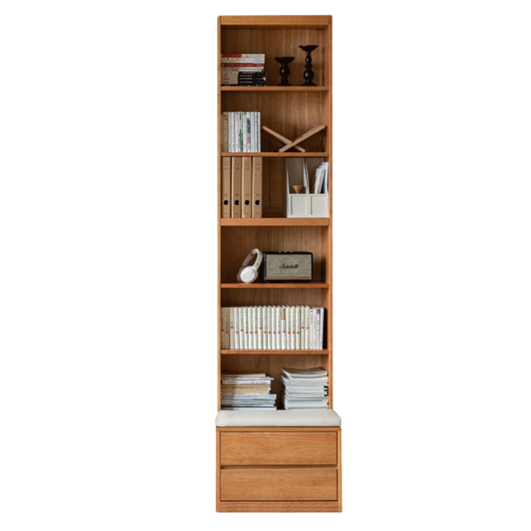 Cherry Solid Wood Bookcase Combination Glass Cabinet