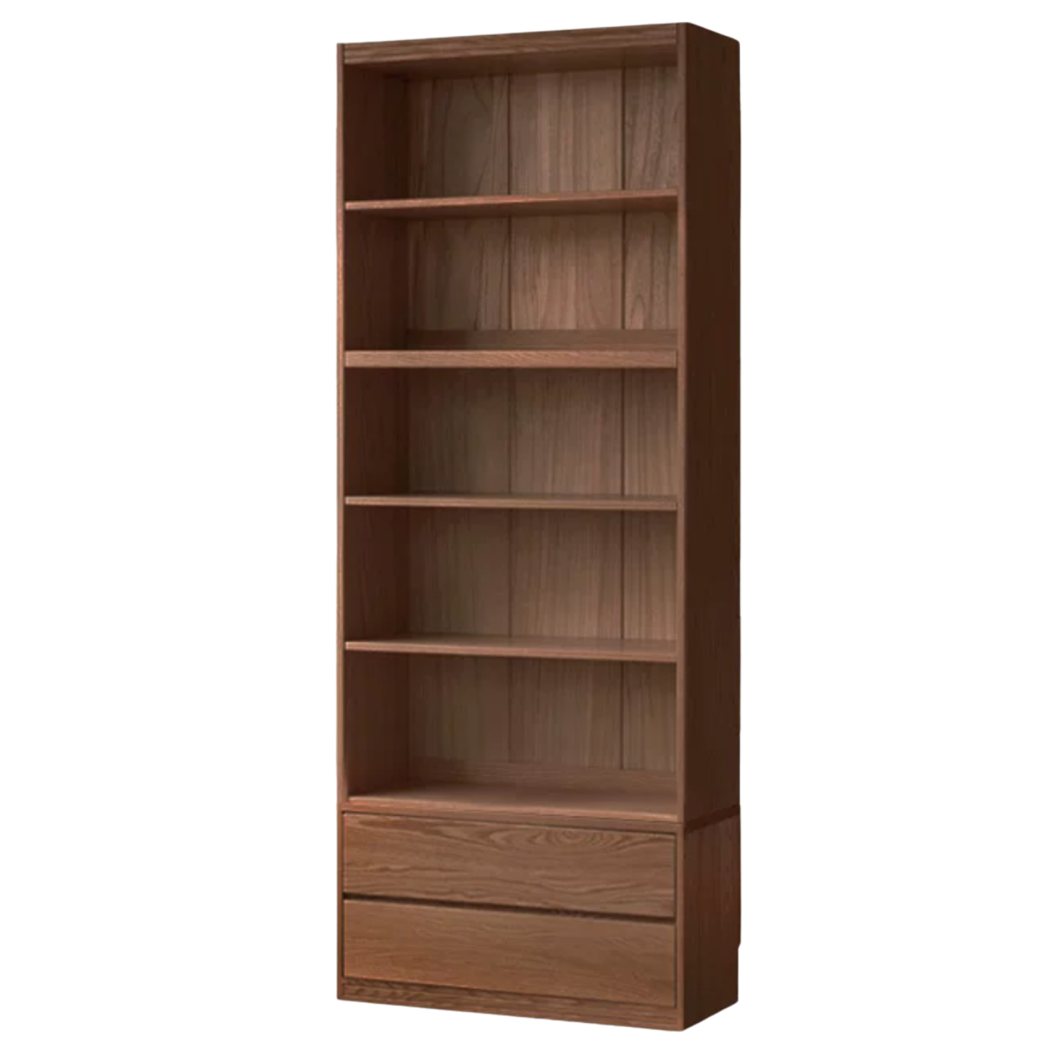 Black Walnut, Oak, Ash Solid Wood Floor-Standing Bookcase with Luxury Storage Cabinet
