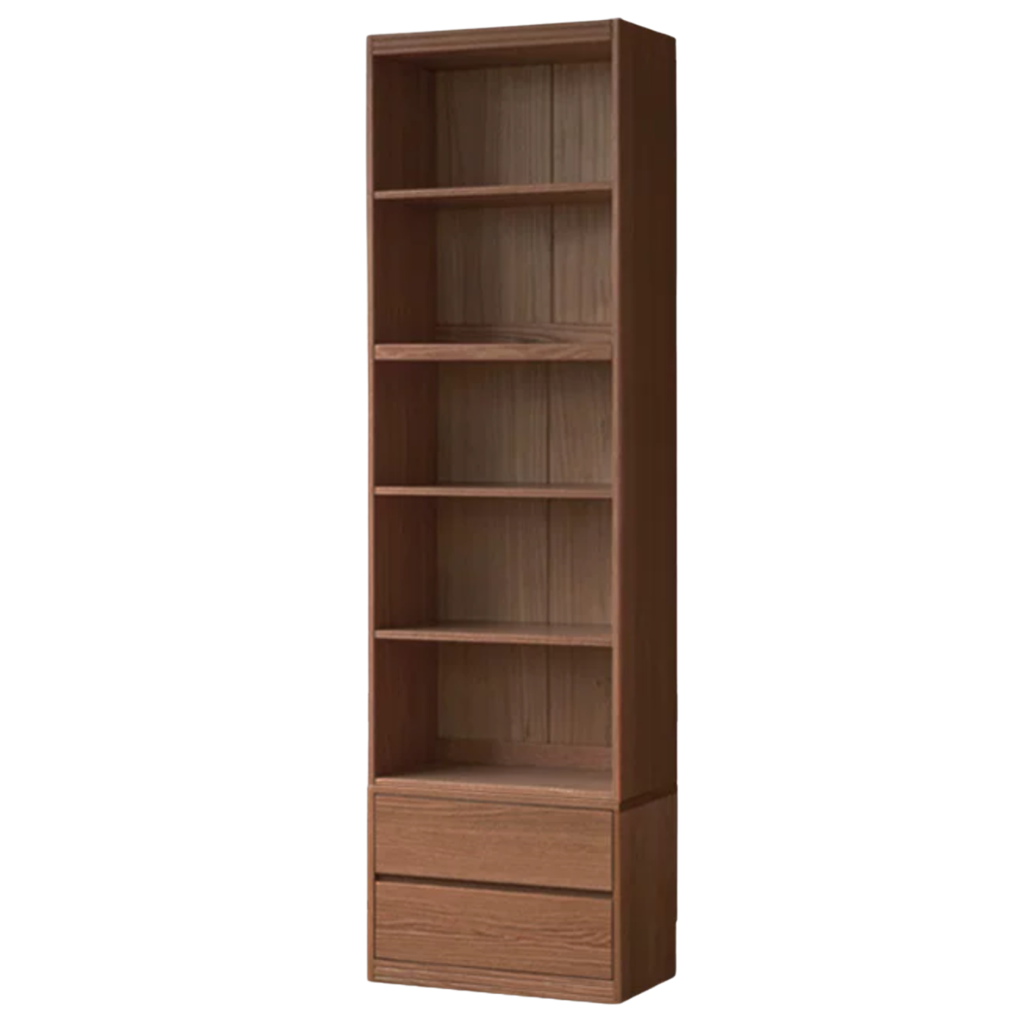 Black Walnut, Oak, Ash Solid Wood Floor-Standing Bookcase with Luxury Storage Cabinet
