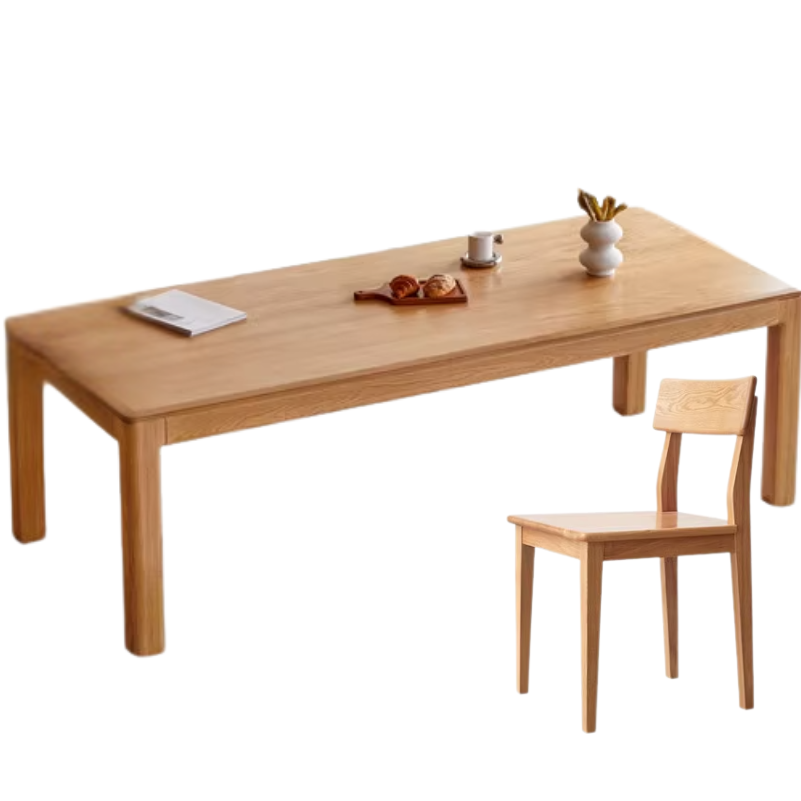 Oak, Ash Solid Wood Long Dining Table