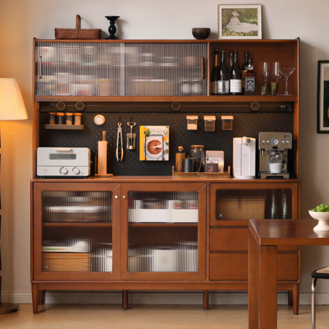 Poplar Solid Wood Sideboard Wall Mounted Cabinet