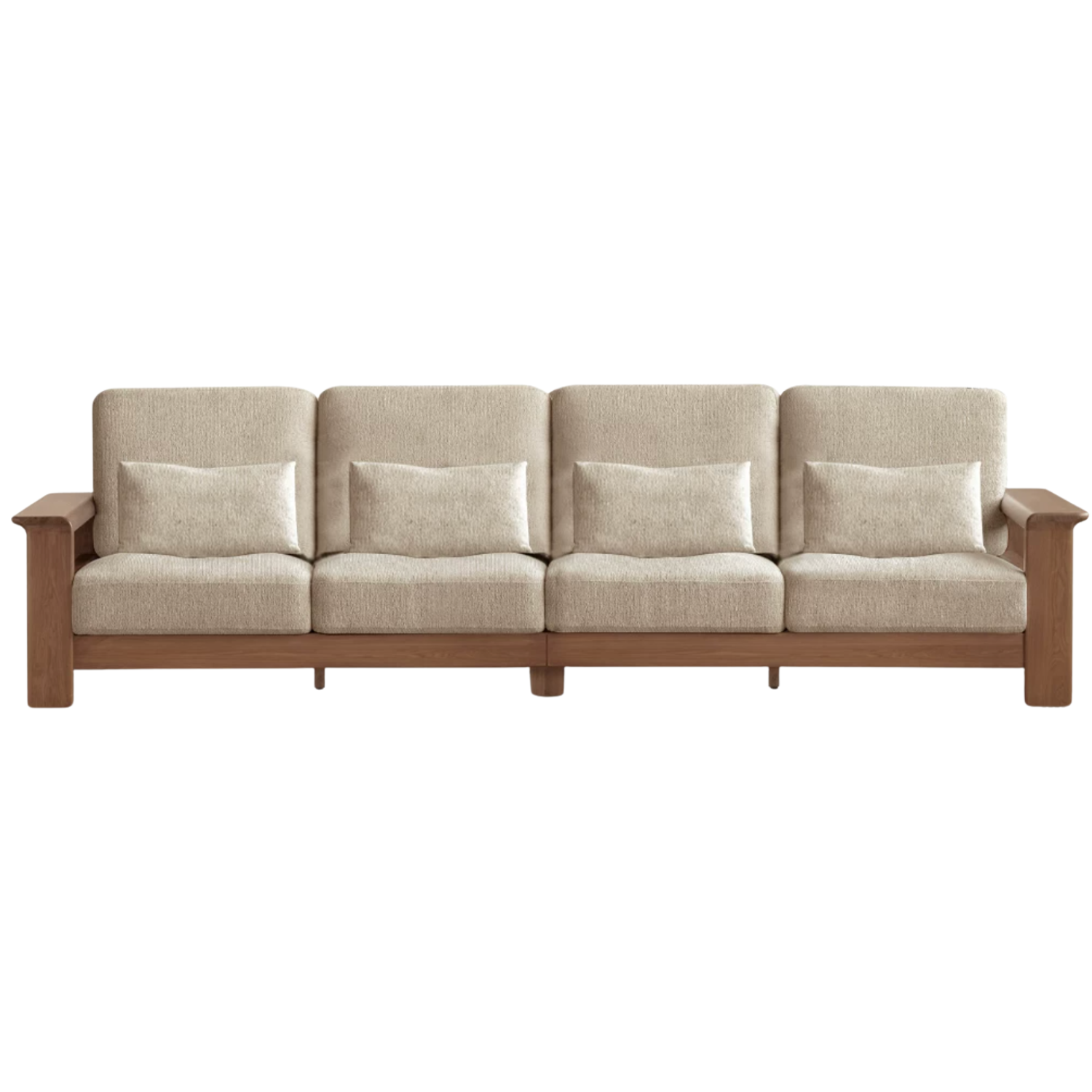 Black Walnut Solid Wood, Ash, Sandalwood, Genuine Leather, fabrics Designer Sofa with Deep, Structured Silhouette