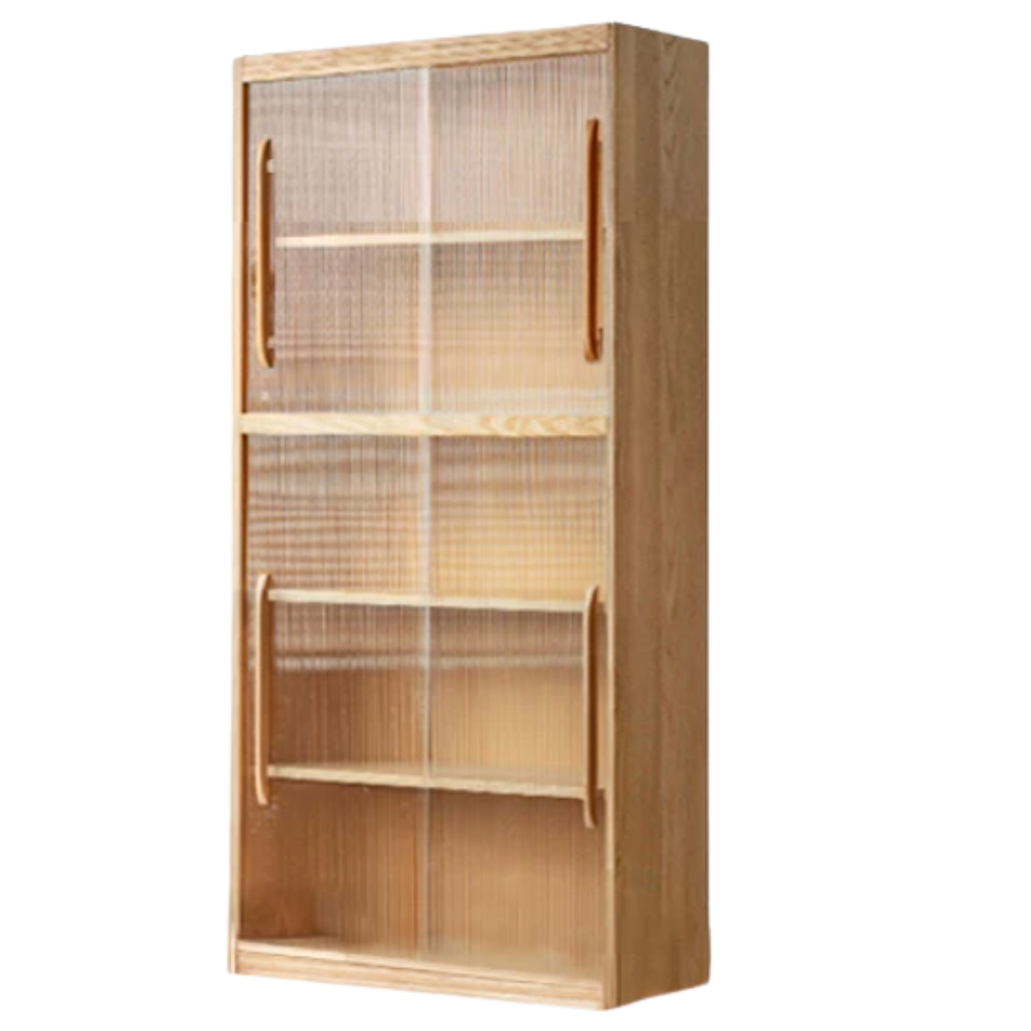 Ash Solid Wood Wall-Mounted Bookcase with Integrated Study Shelf