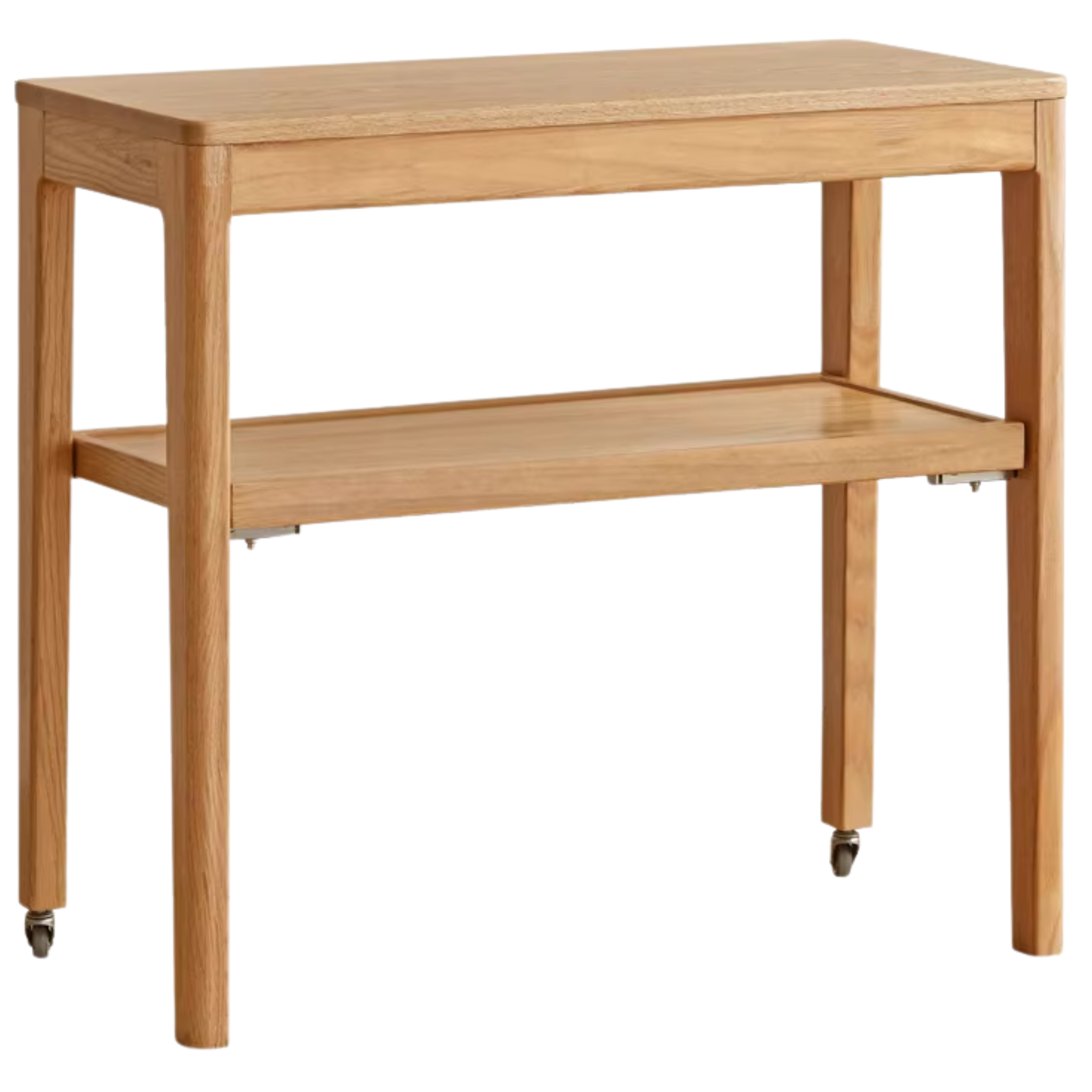 Rubberwood, Oak Solid Wood Edge Table, Movable Small Table