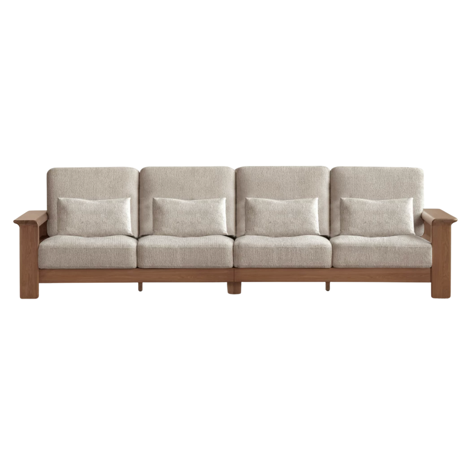 Black Walnut Solid Wood, Ash, Sandalwood, Genuine Leather, fabrics Designer Sofa with Deep, Structured Silhouette