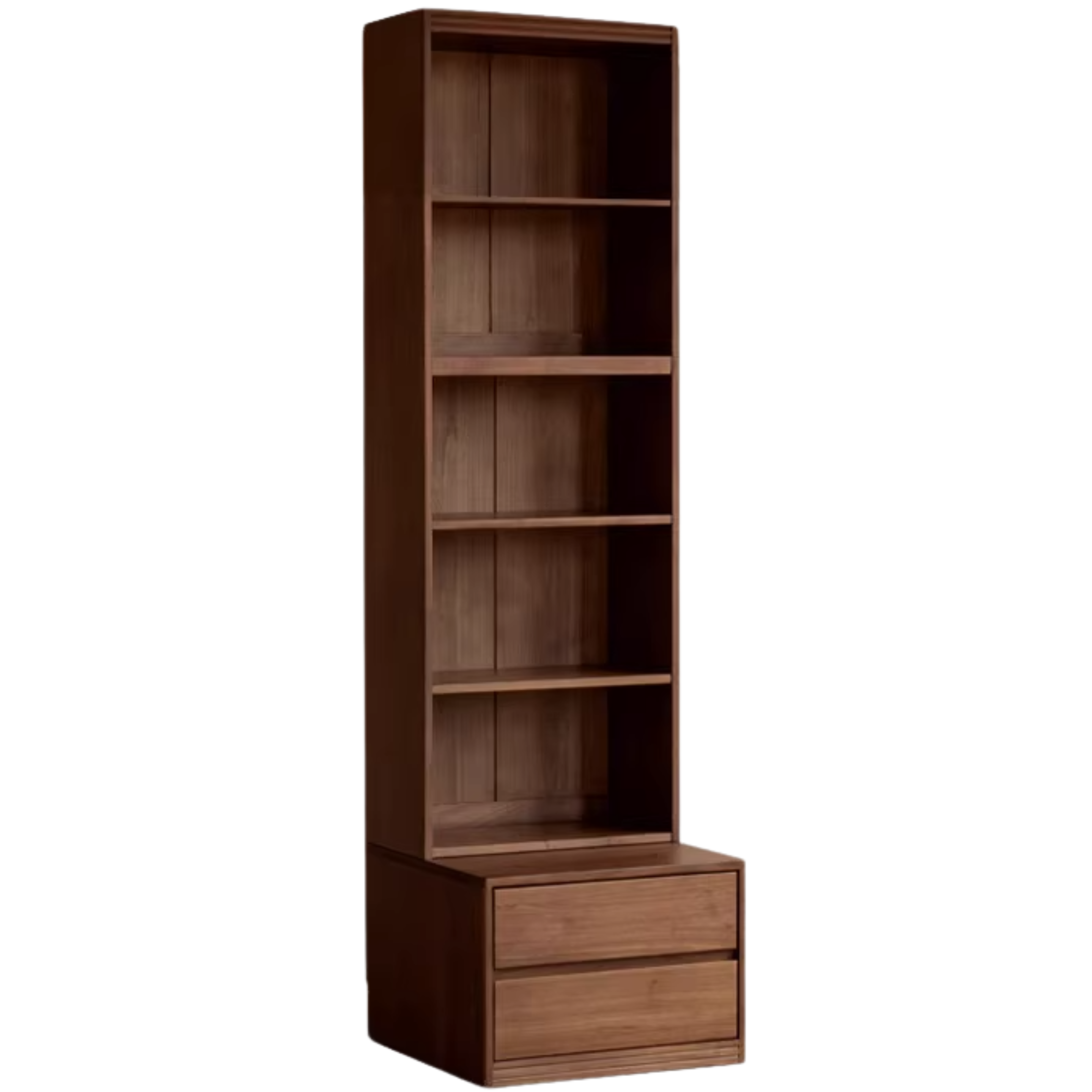 Black Walnut, Oak, Sandalwood, Ash Solid Wood Light Luxury Combined Bookshelf With Seat