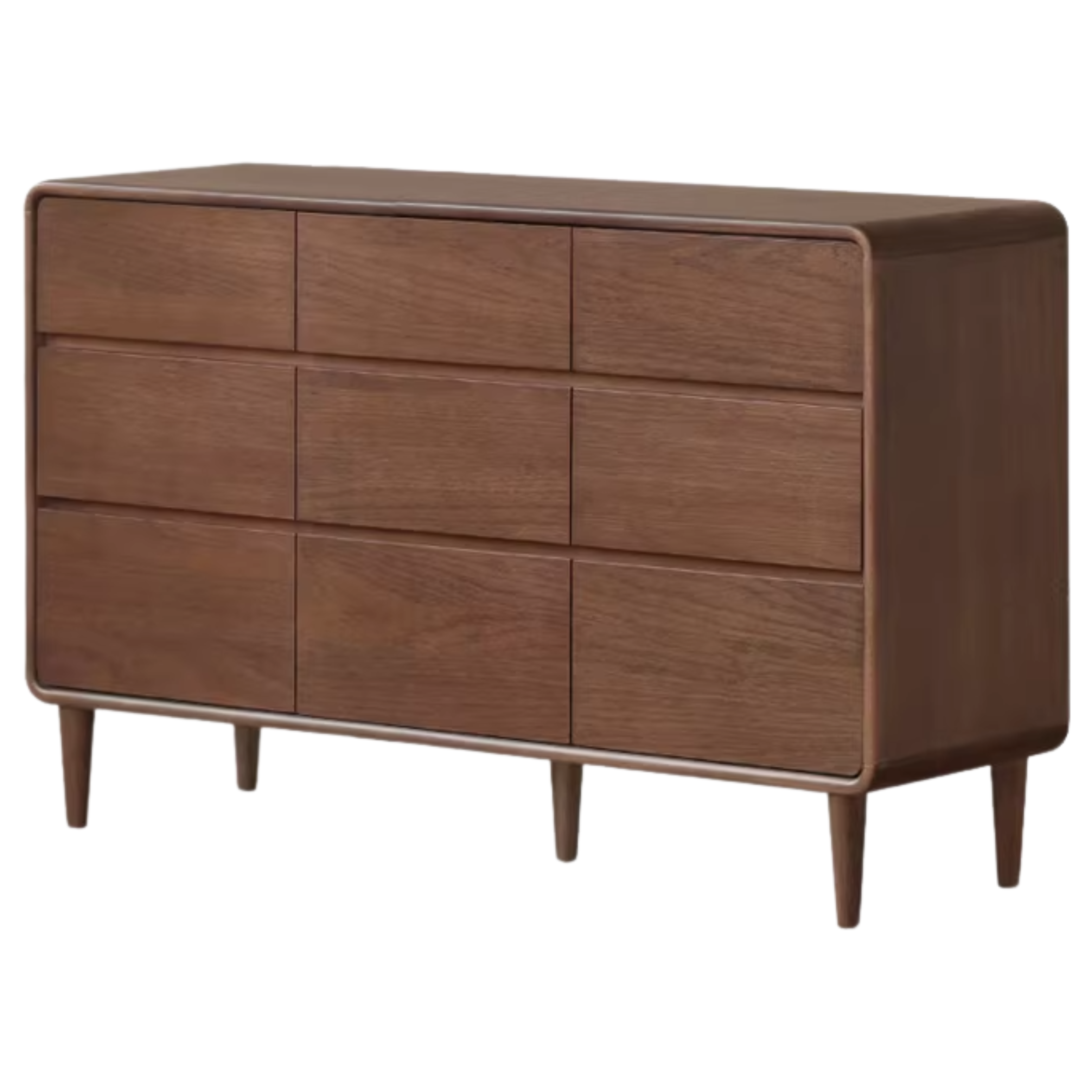 Black Walnut, Poplar Solid Wood Storage Cabinet Chest of Drawers