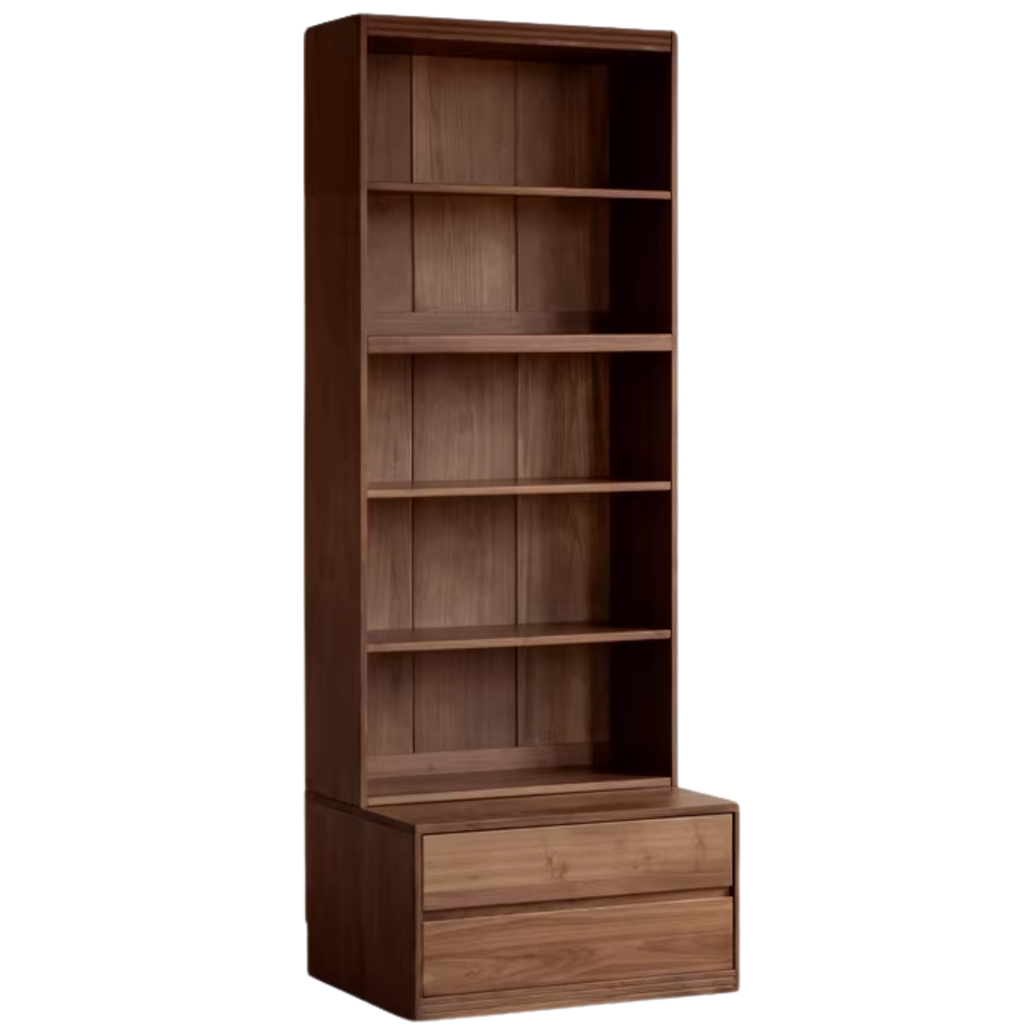 Black Walnut, Oak, Sandalwood, Ash Solid Wood Light Luxury Combined Bookshelf With Seat