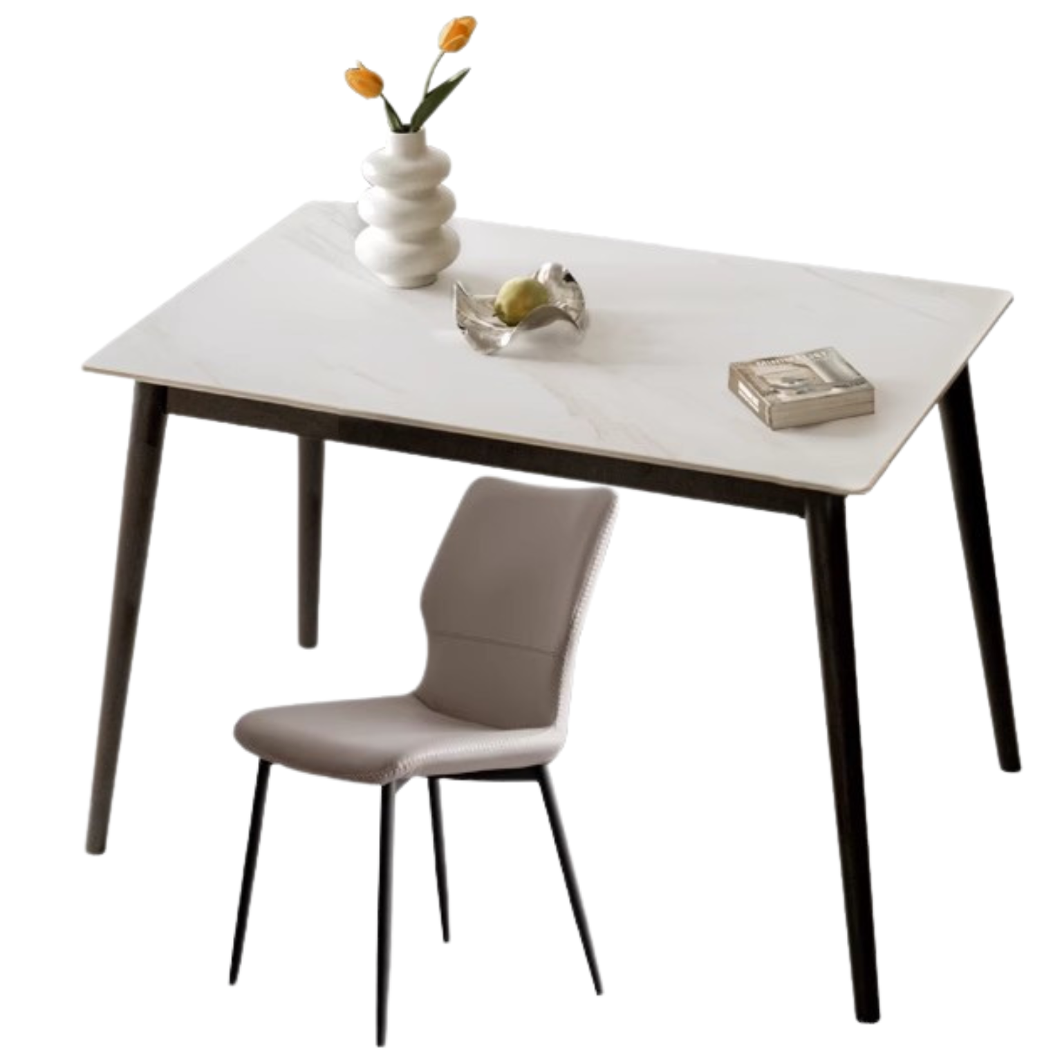 Oak Solid Wood Rock Plate Dining Table,