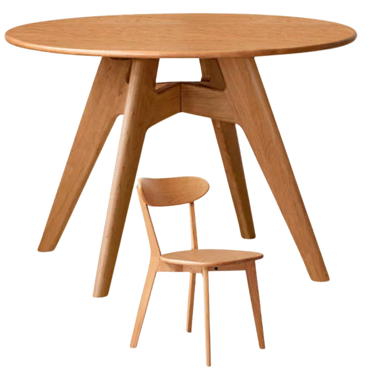Cherry Wood Solid Wood Retro Dining Table