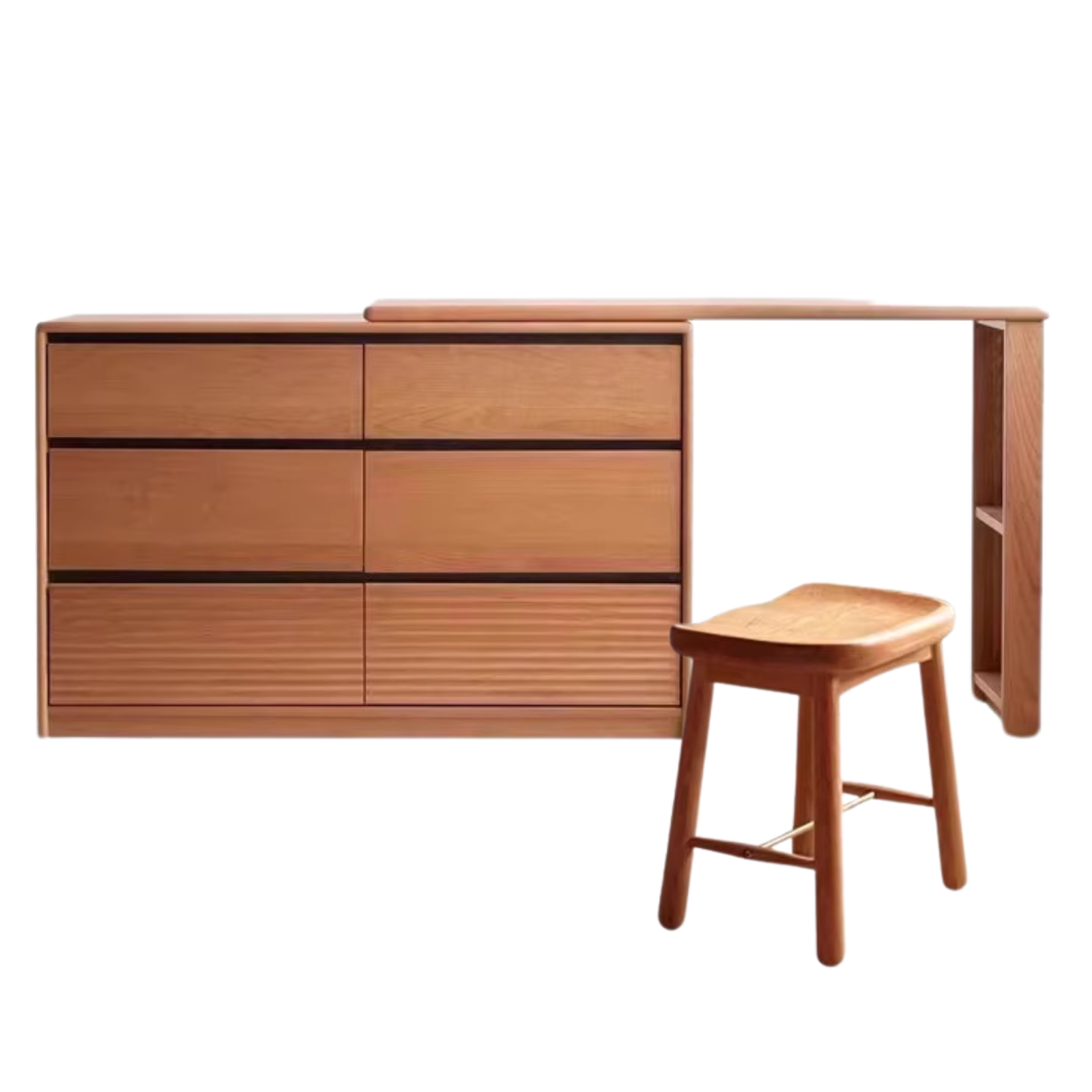 Cherry solid wood retro dressing table