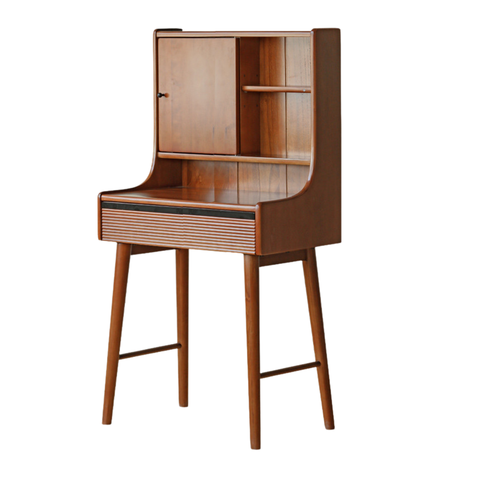 Poplar Solid Wood teak color retro Makeup Table:
