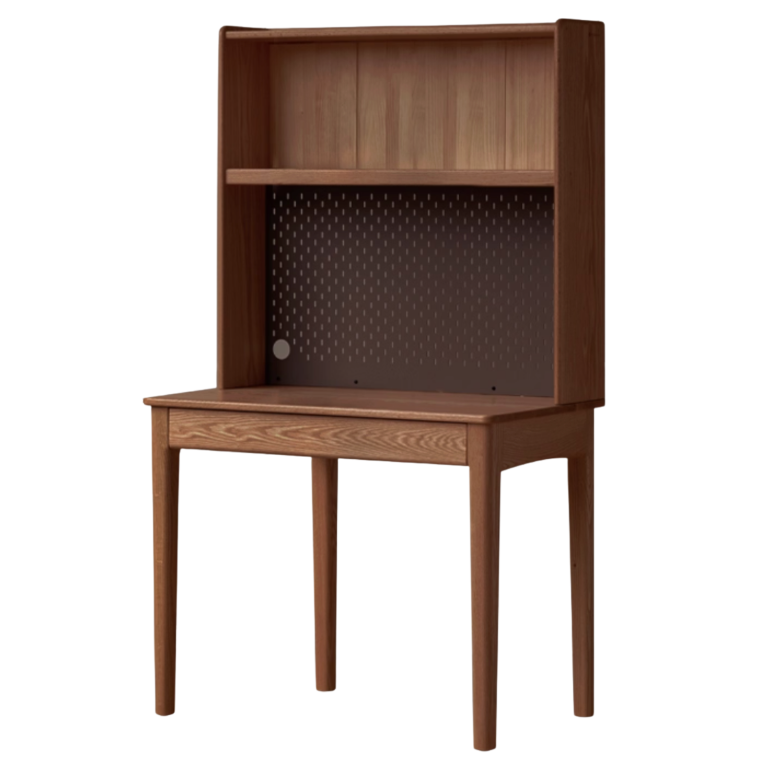 Oak, Ash Solid Wood Modern Desk Bookshelf Integrated