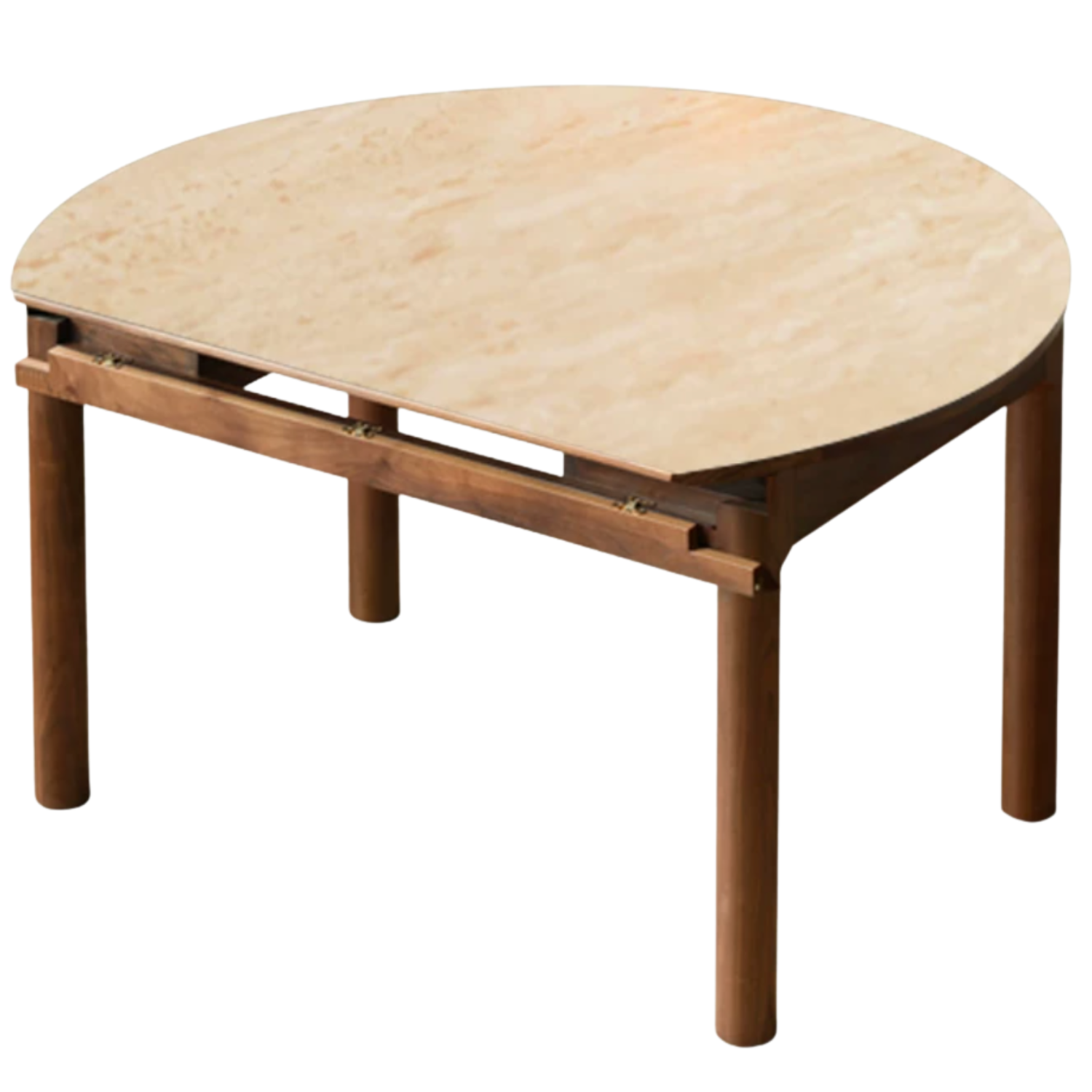 Black Walnut, Ash, Oak Solid Wood Folding Round Dining Table