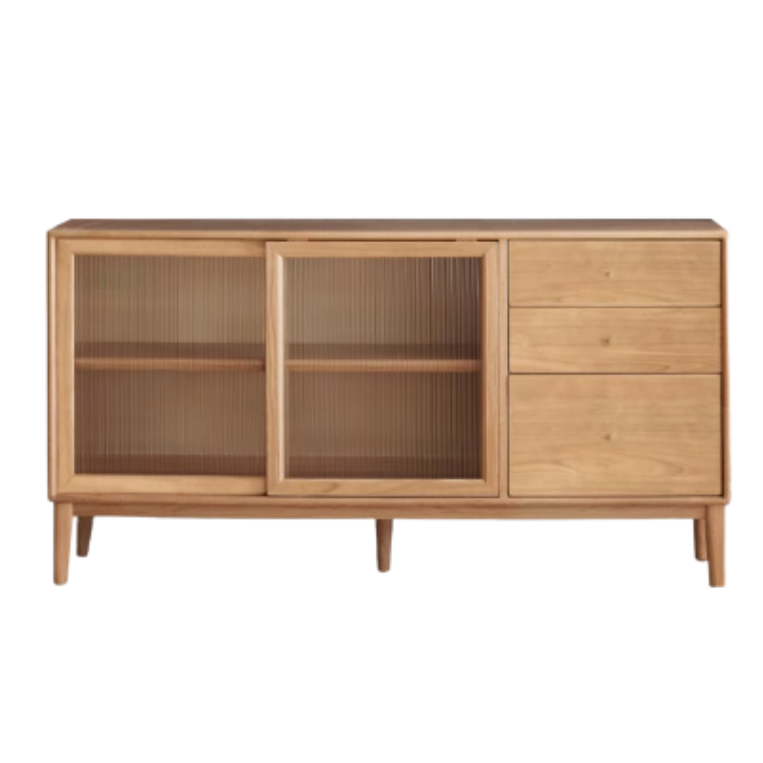 Rubber, Oak Solid Wood Buffet Cabinet, Sideboard