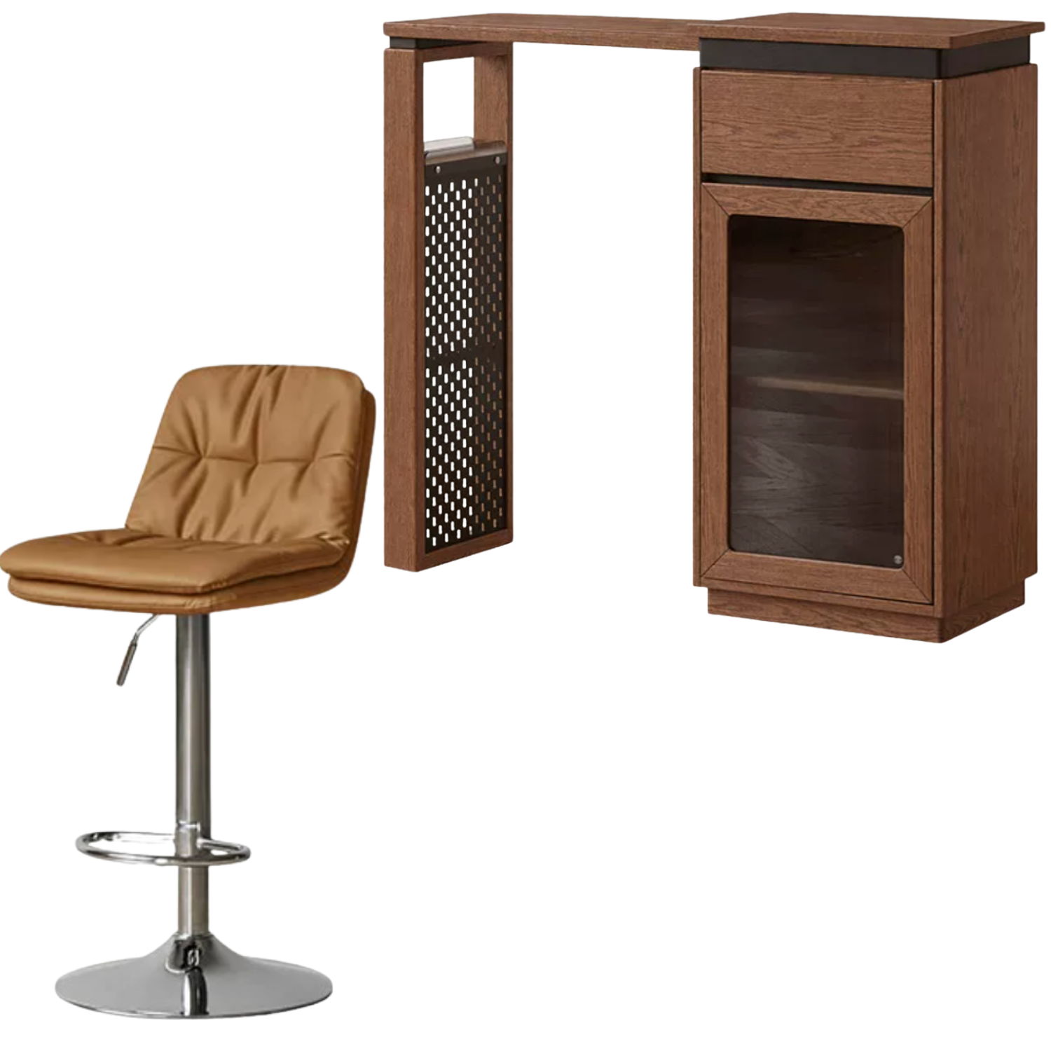 Oak Solid Wood Telescopic Partition Bar Table