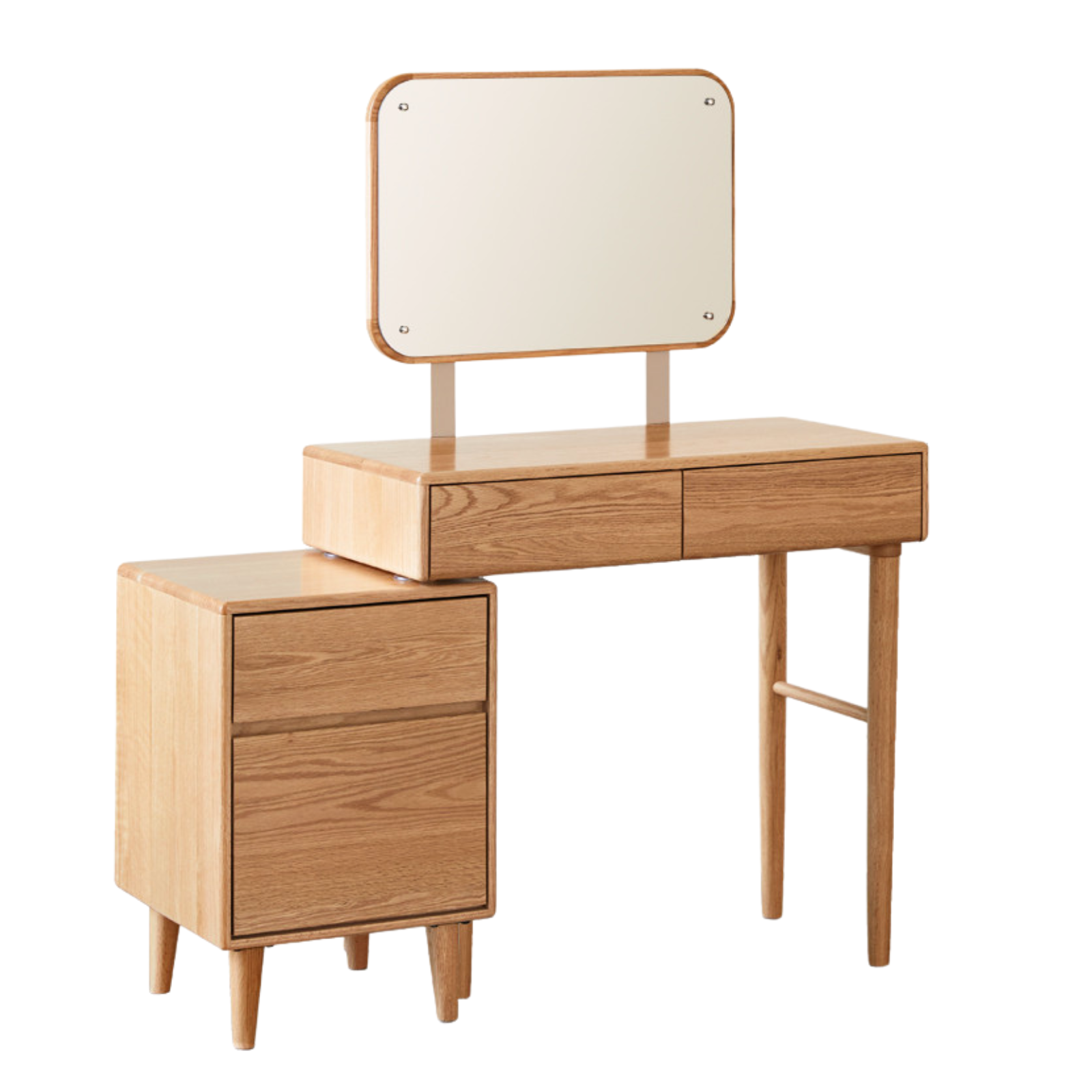 Oak solid wood retractable dressing table modern -