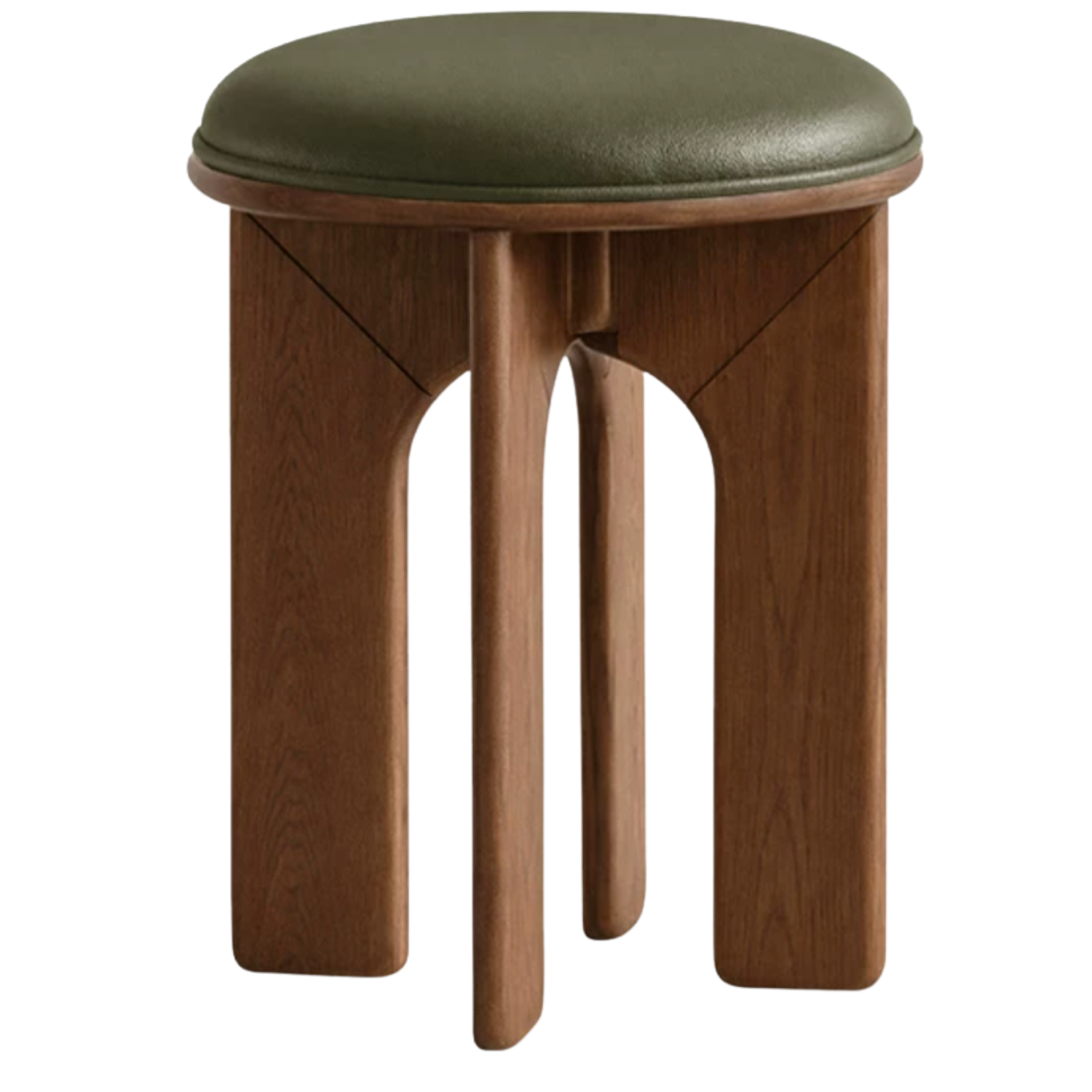 Black Walnut, Oak, Beech Solid Wood, Solid RubberWood French Retro Round Stool