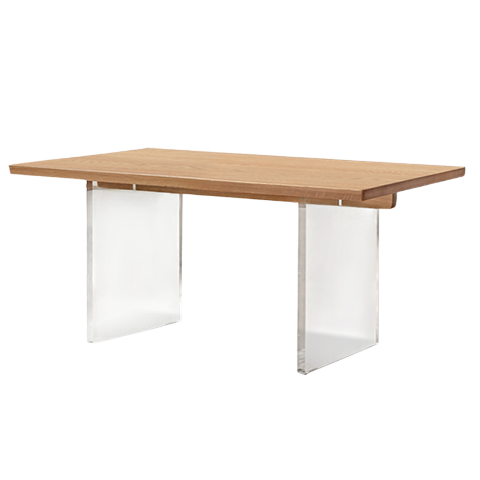 Oak solid wood dining table acrylic floating large size,