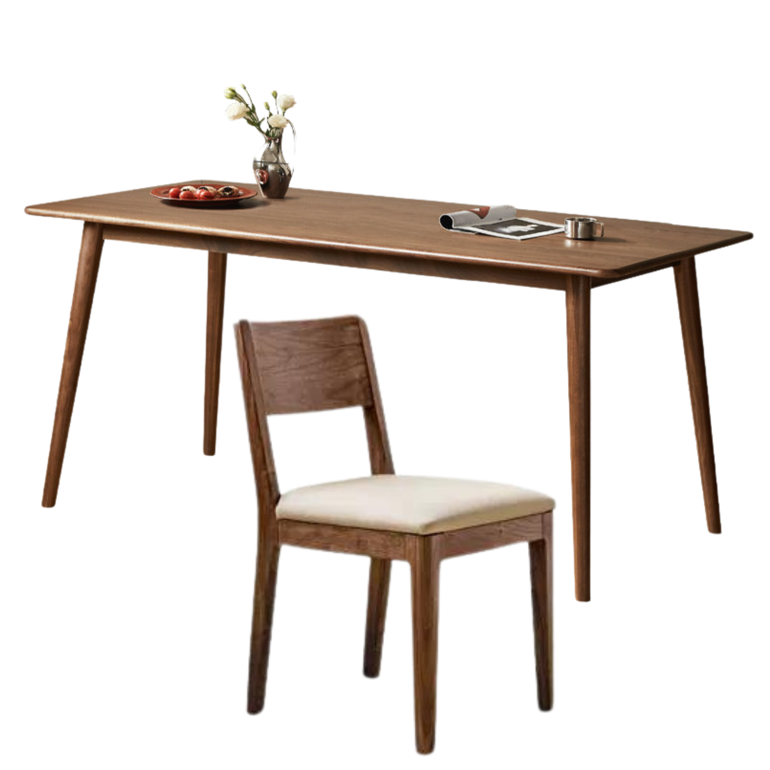 Black Walnut solid wood light luxori dining table,