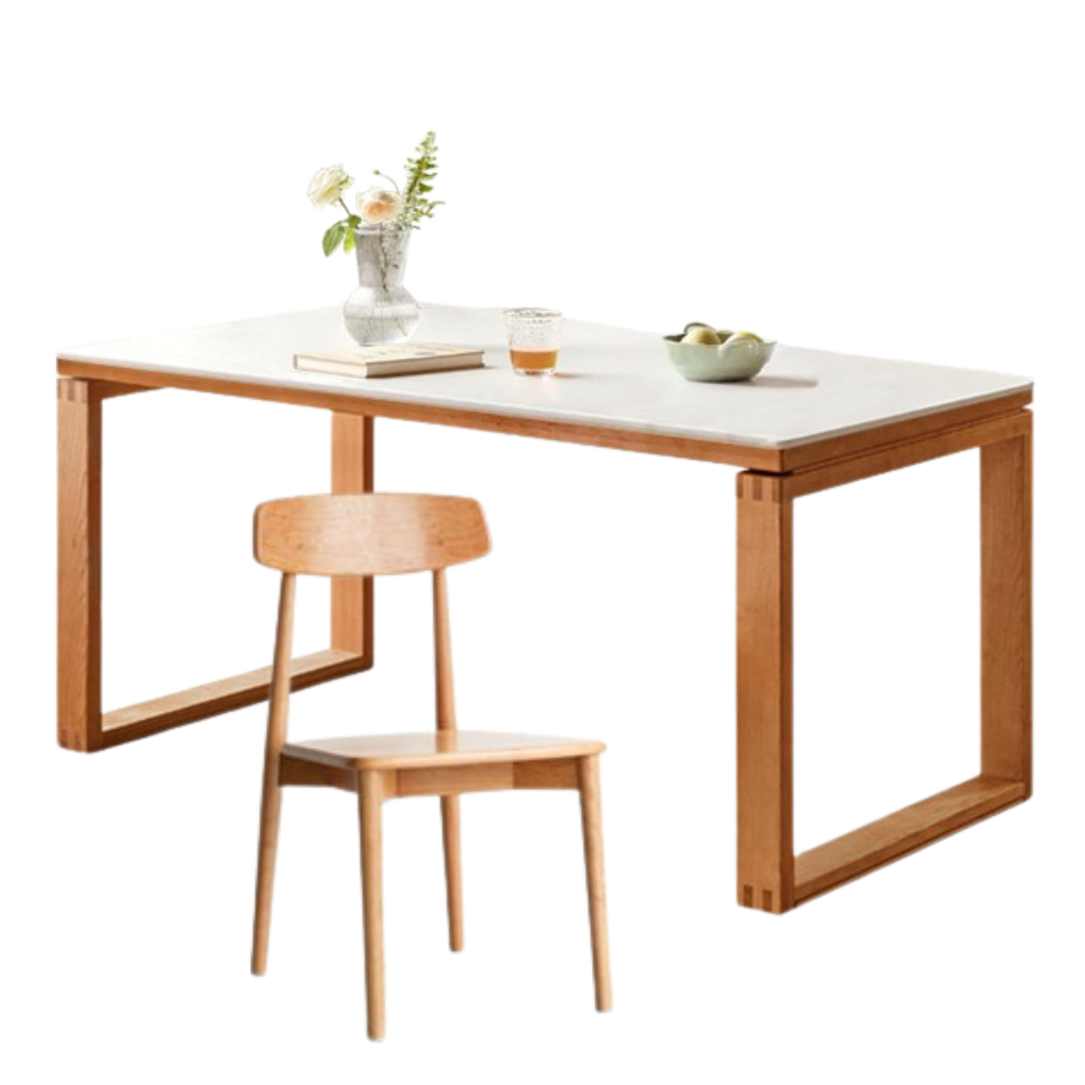 Cherry Wood Solid Wood Rock Table Modern Dining Table