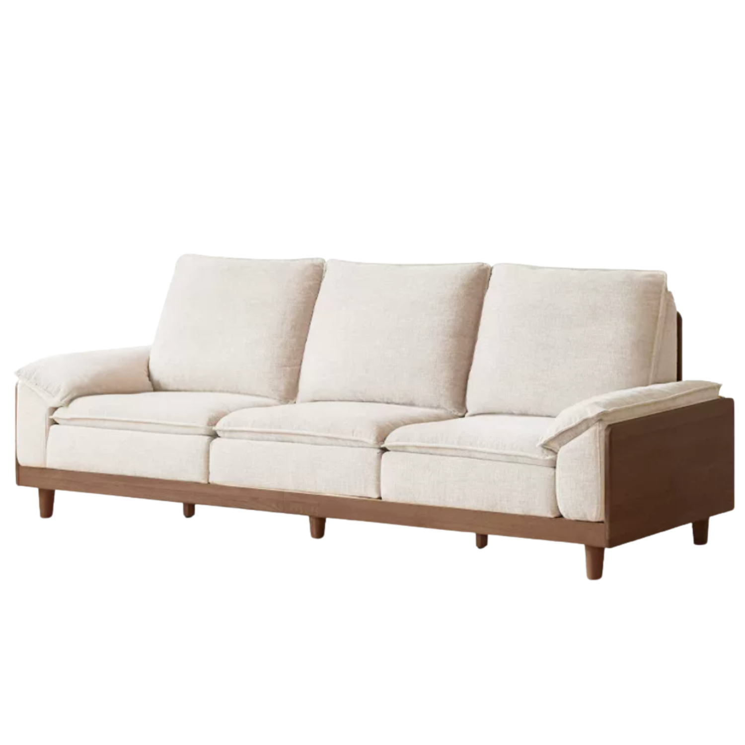 White Oak Solid Wood Sofa with Modern Minimalist Style