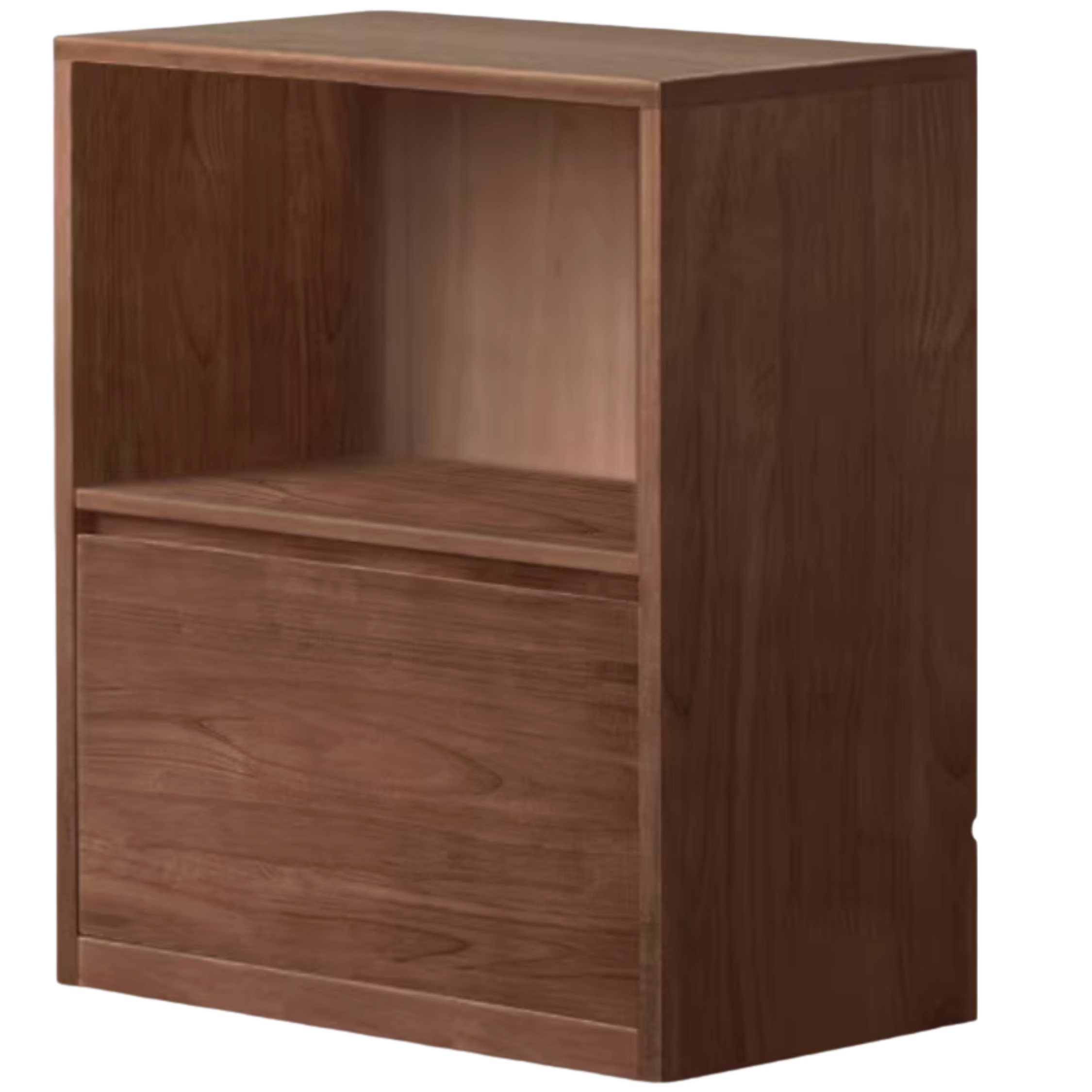 Black Walnut, Rubberwood Solid Wood Low Bookshelf Combination Floor-Standing Cabinet