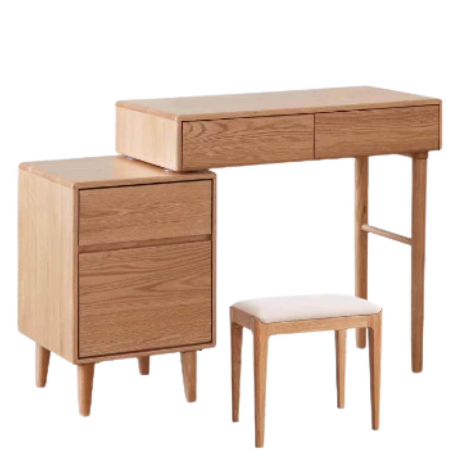 Oak solid wood retractable dressing table modern