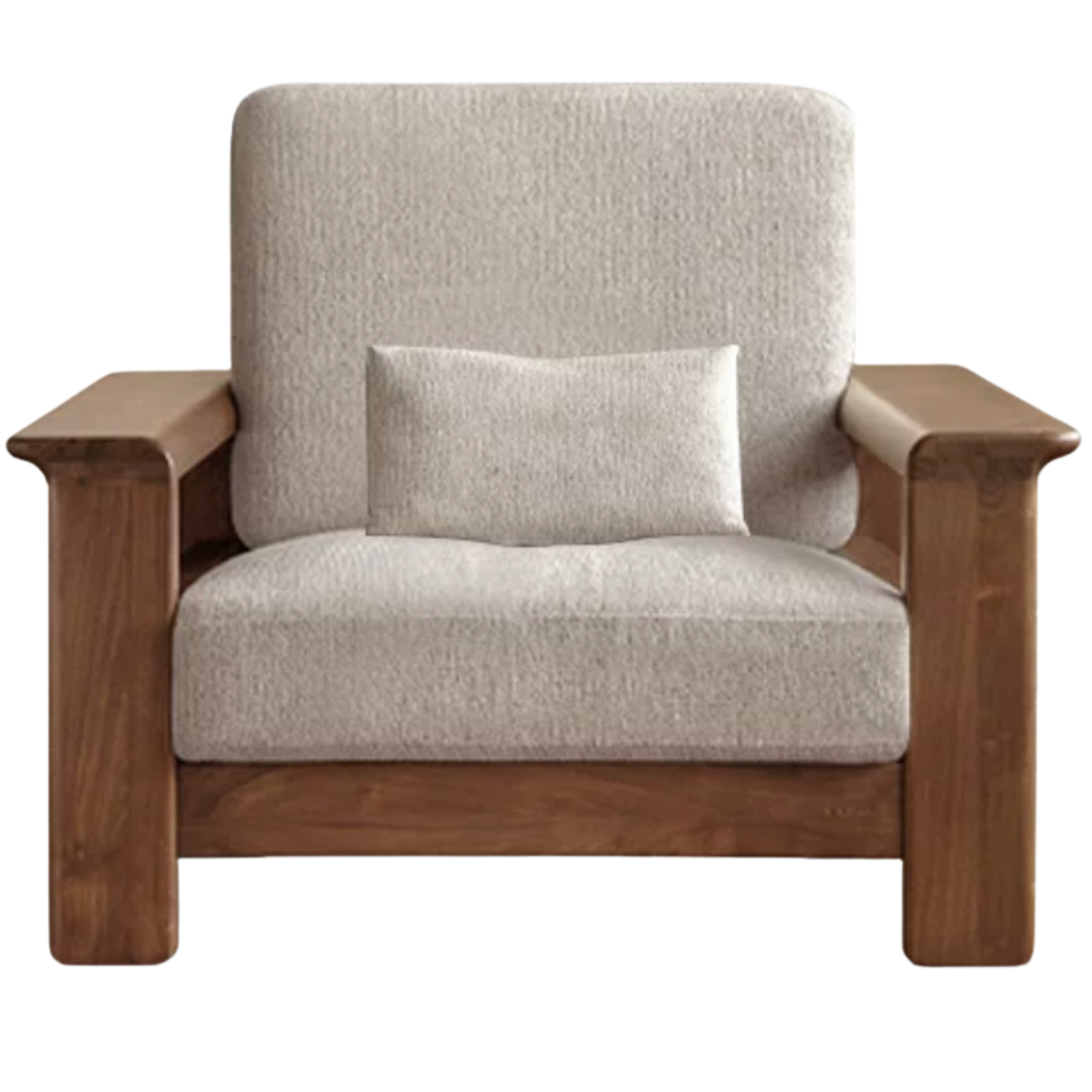 Black Walnut Solid Wood, Ash, Sandalwood, Genuine Leather, fabrics Designer Sofa with Deep, Structured Silhouette