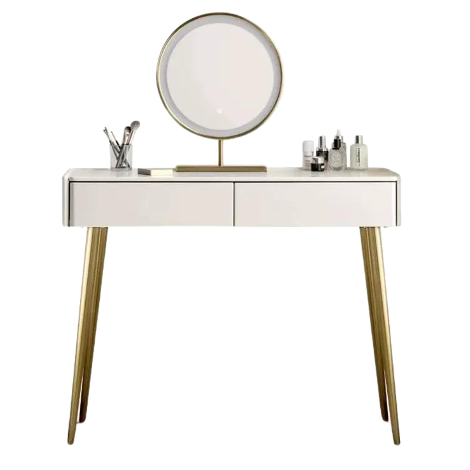 Poplar solid wood dressing table and cupboard integrated cream style-