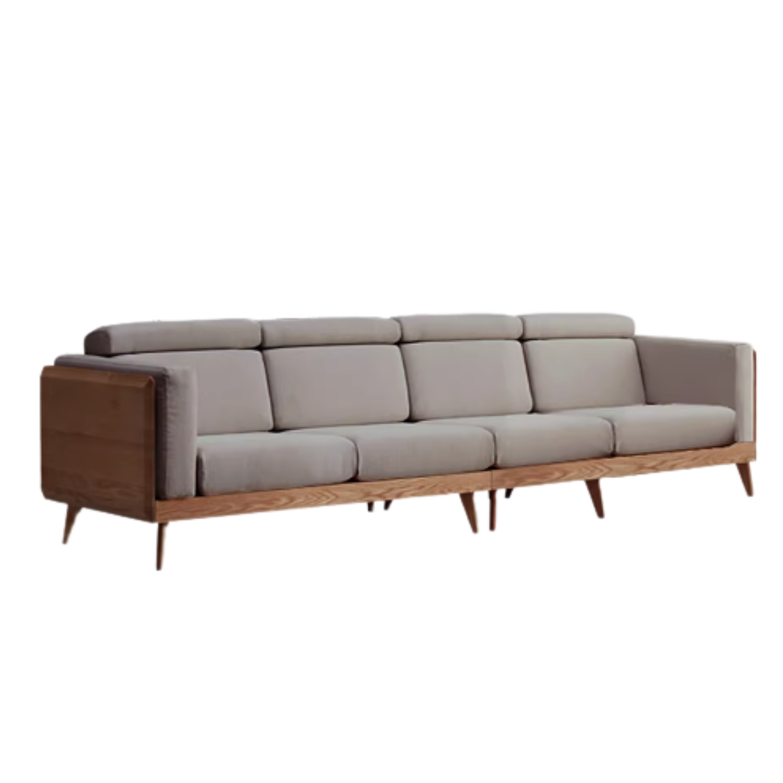 Black Walnut, Ash Solid Wood Adjustable Headrest Sofa -