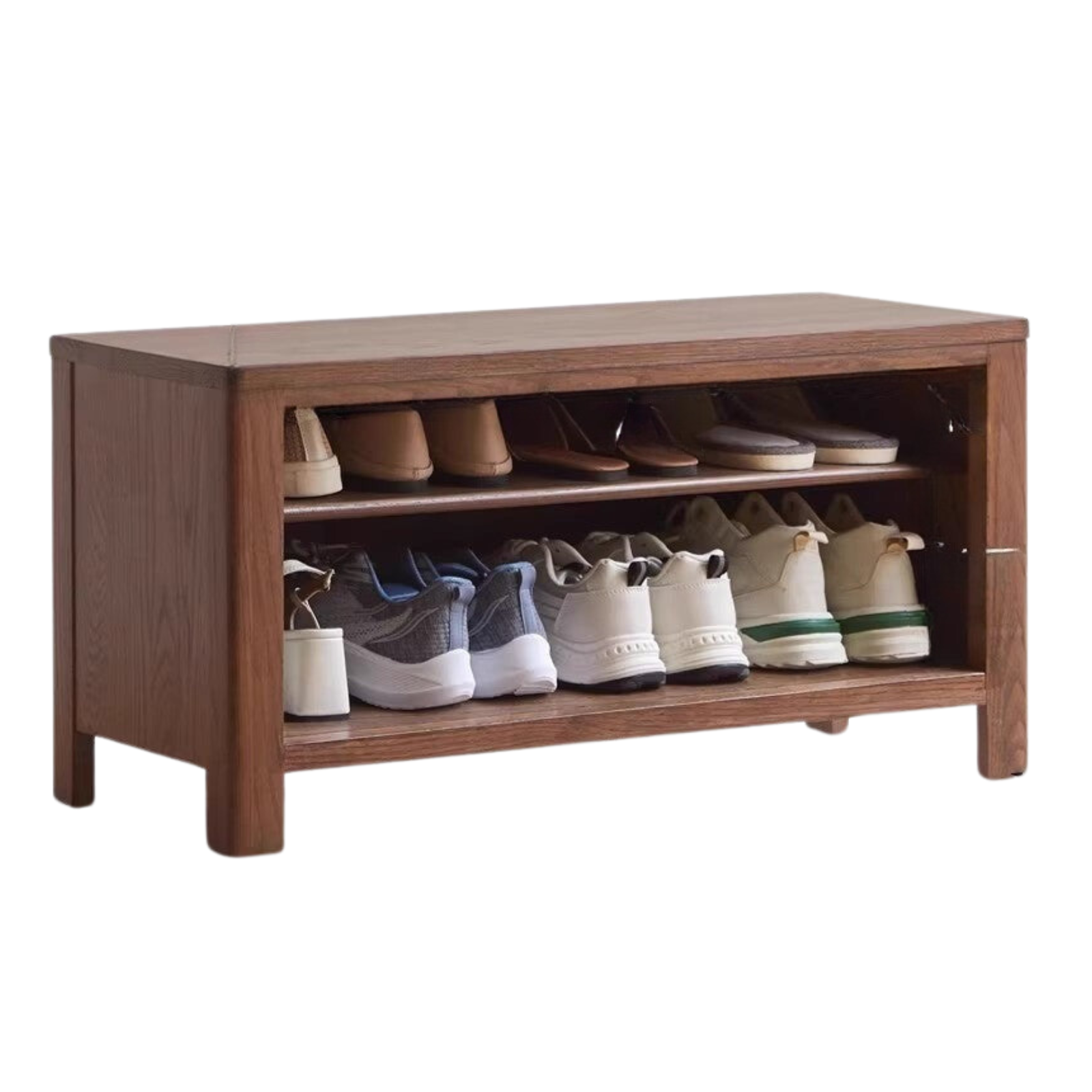 Oak Solid Wood Shoe Stool for Home Entrance