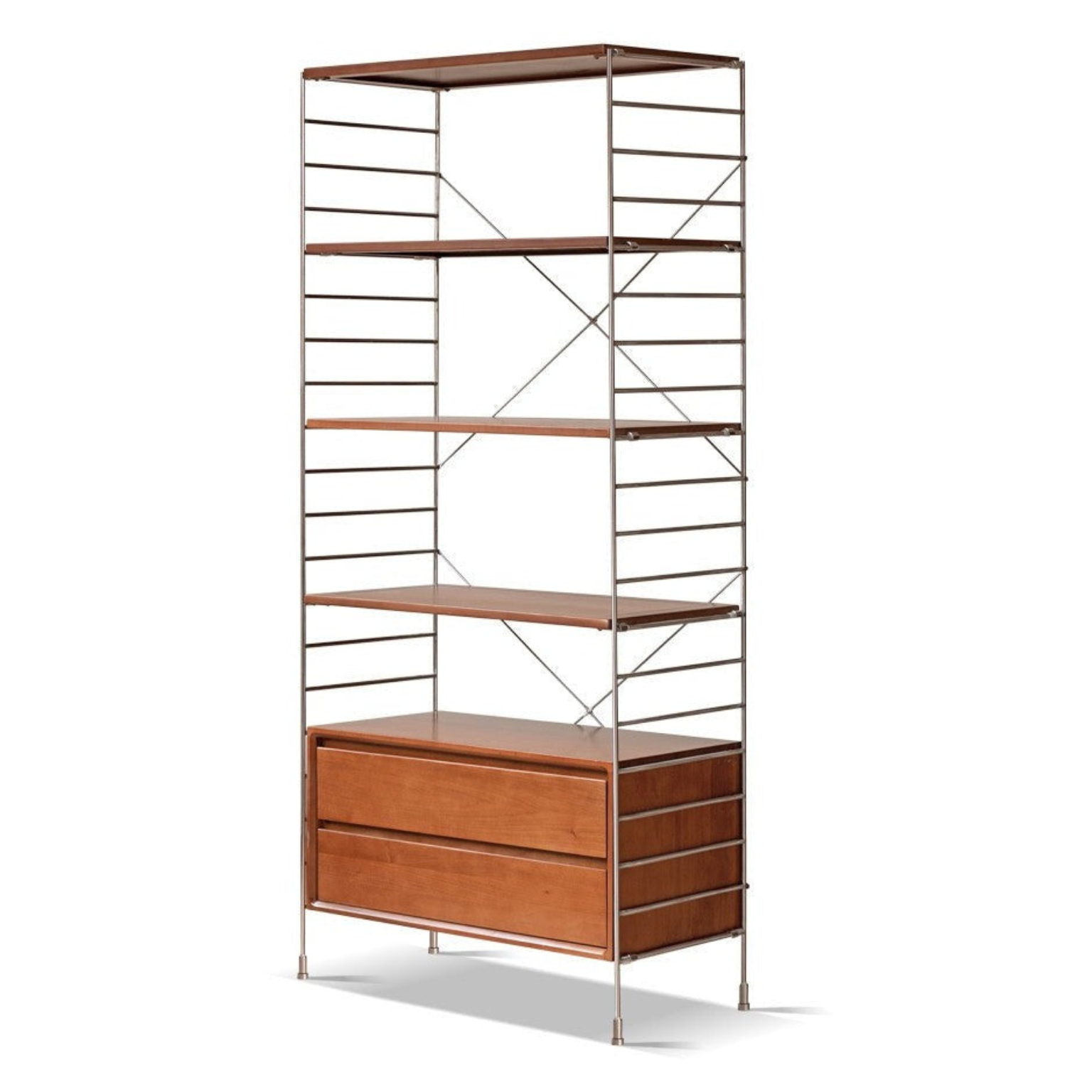 Oak solid wood Bookshelf Metal -