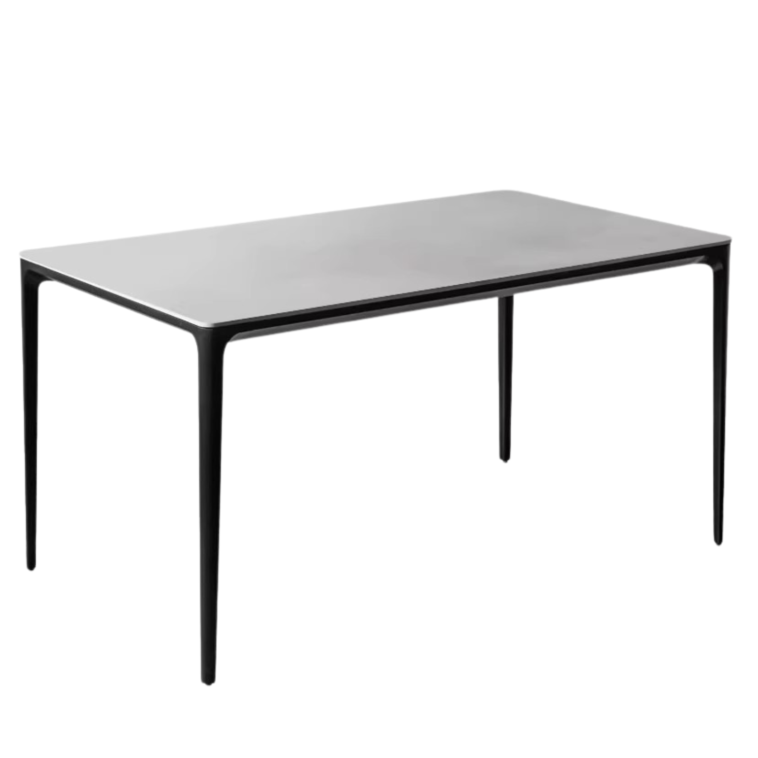 Rock slab+metal Italian light luxury black dining table