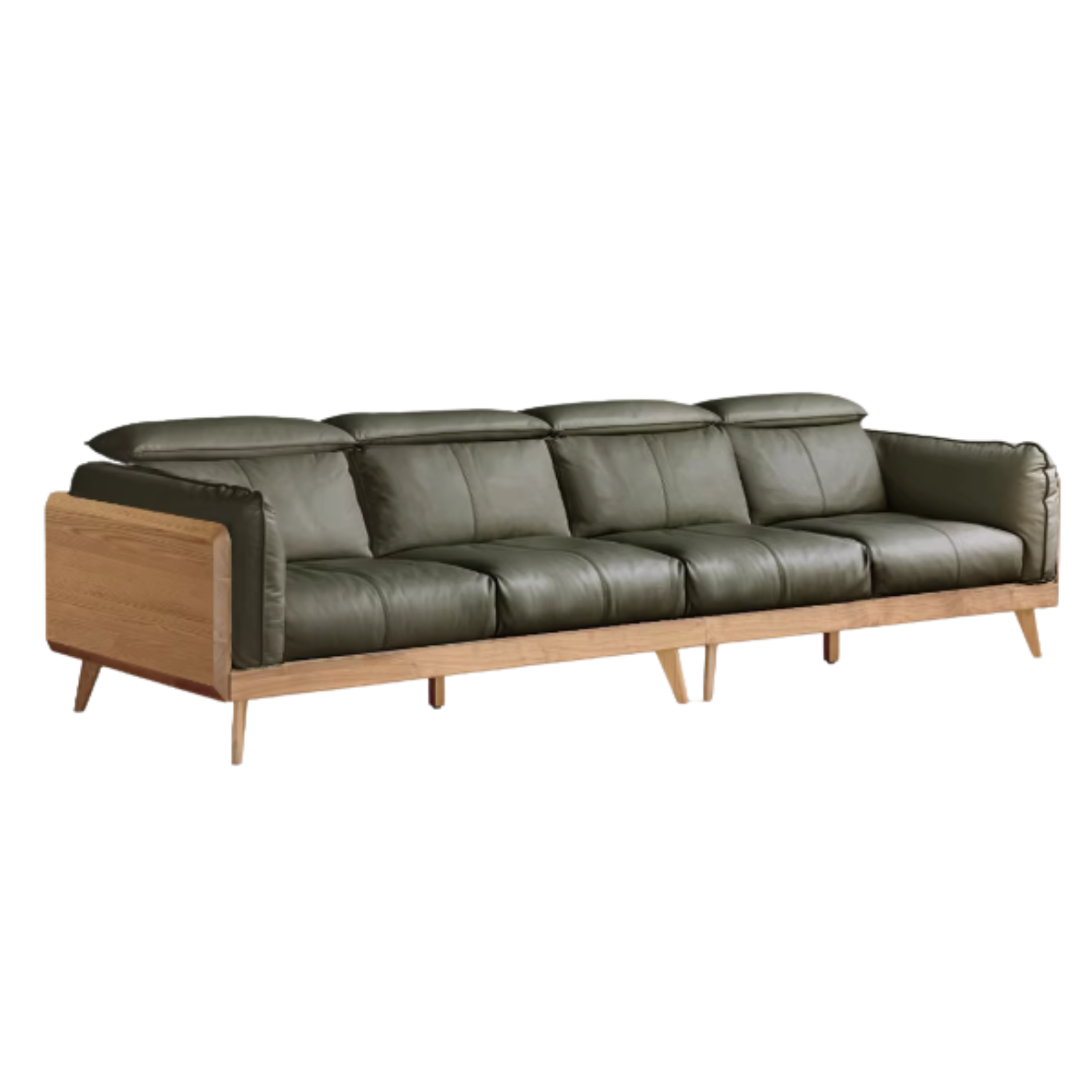 Black Walnut, Ash Solid Wood Genuine Leather Down Sofa)