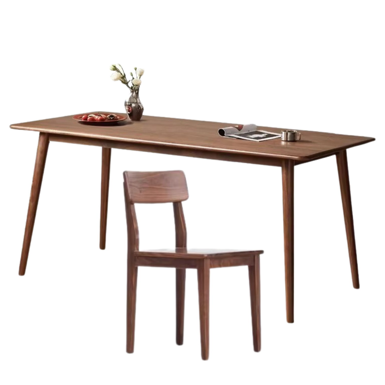 Black Walnut, Oak solid wood Walnut color dining table,