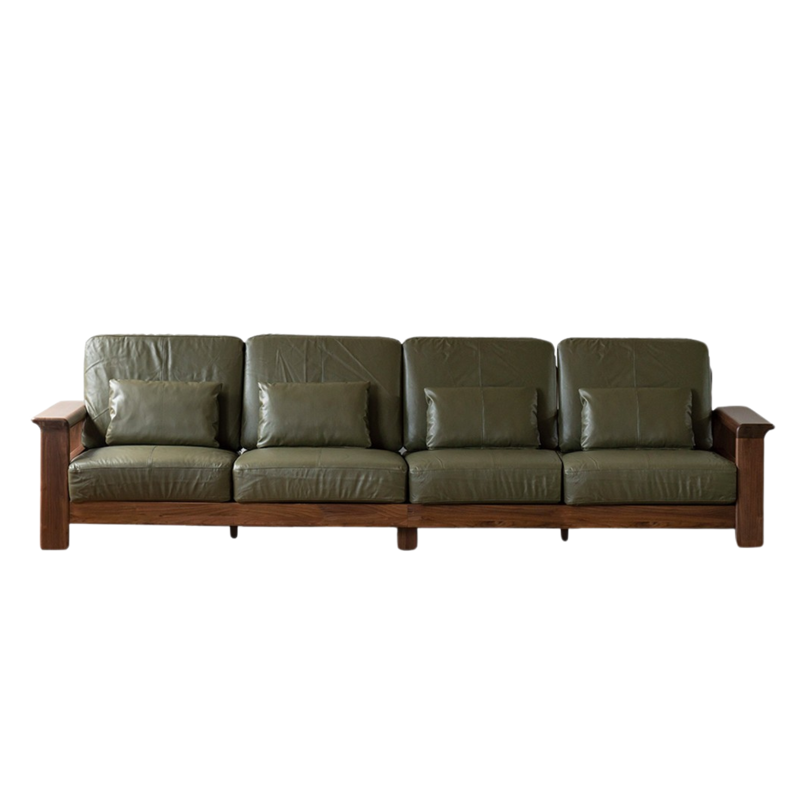 Black Walnut Solid Wood Modern Straight Sofa