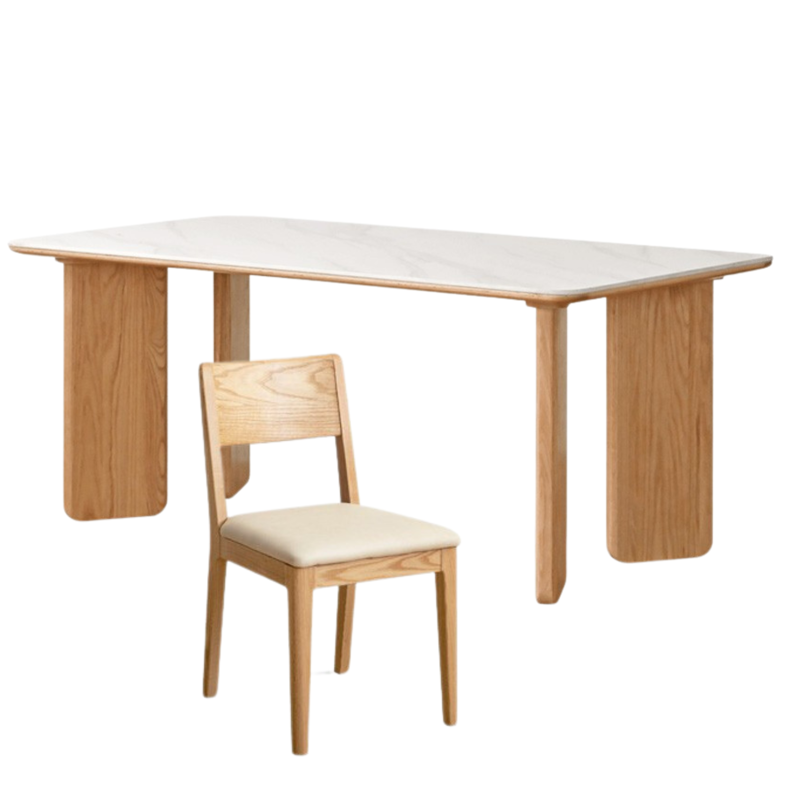 Oak Solid Wood Modern Dining Rock Table