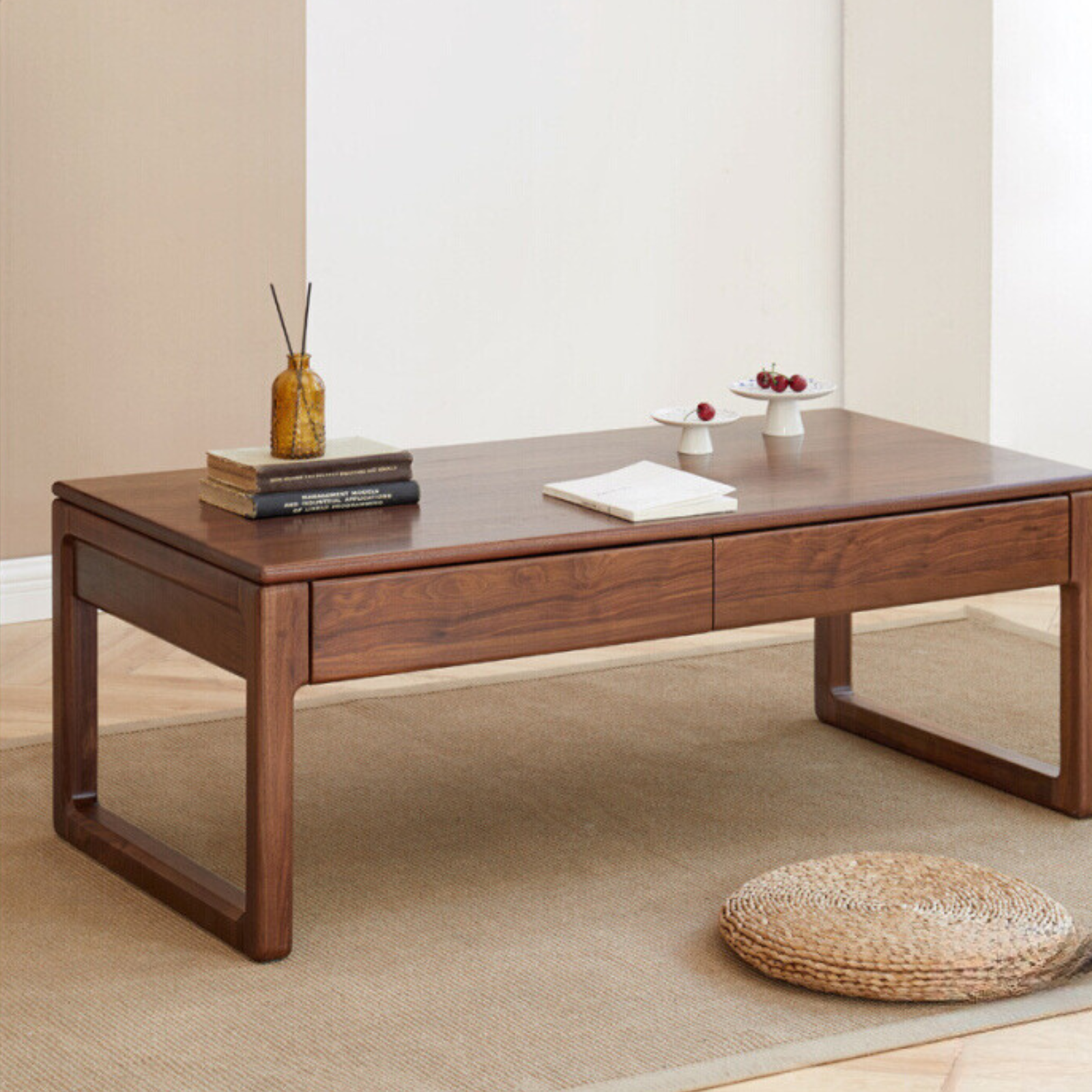 Black Walnut, Oak Solid Wood Simplified Tea Table