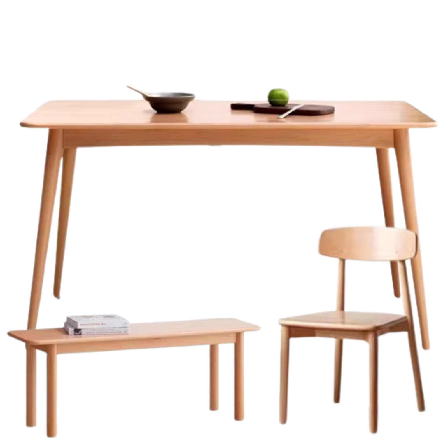 European Beech Solid Wood Modern Dining Table