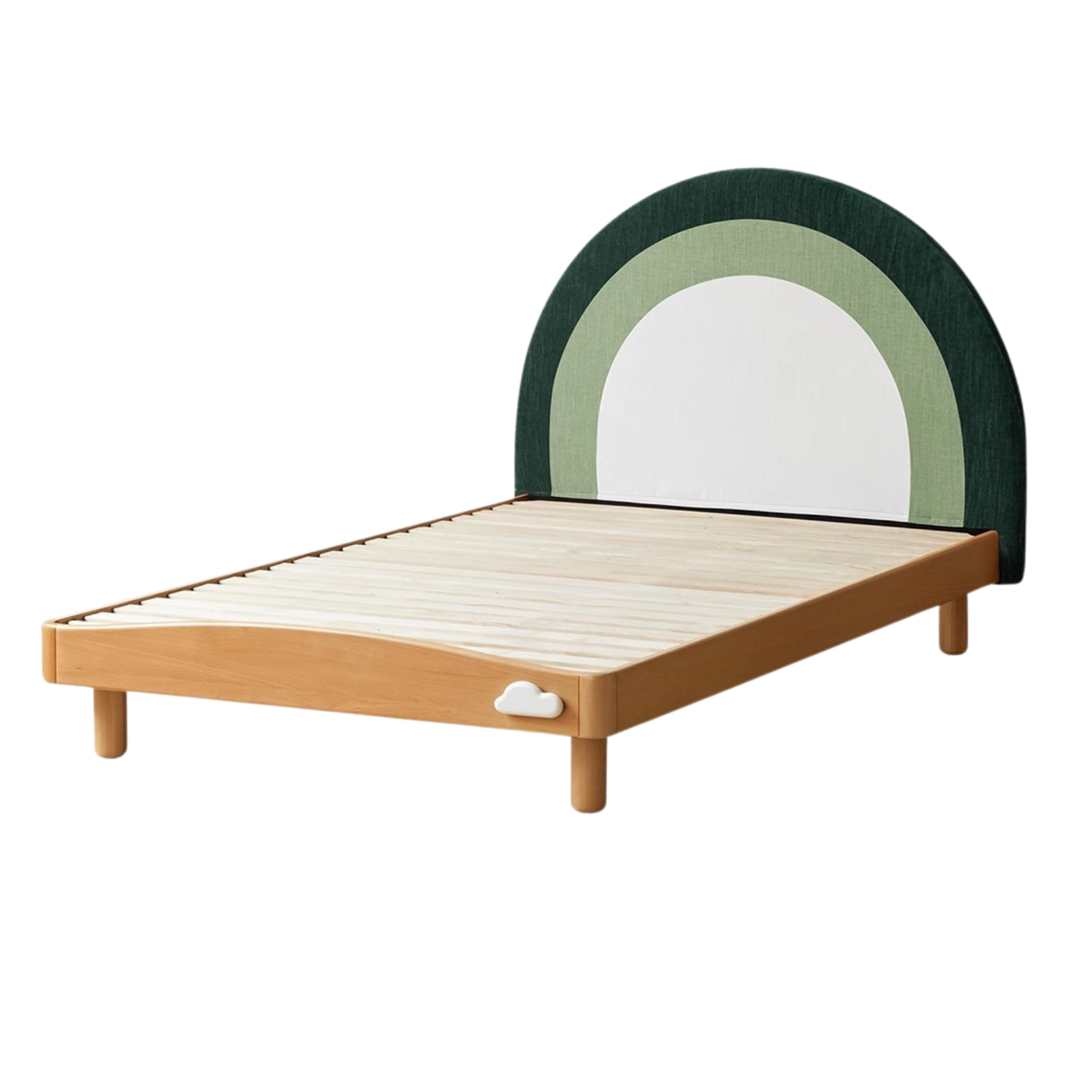 Beech Solid Wood Children's Rainbow Montessori Platform Bed